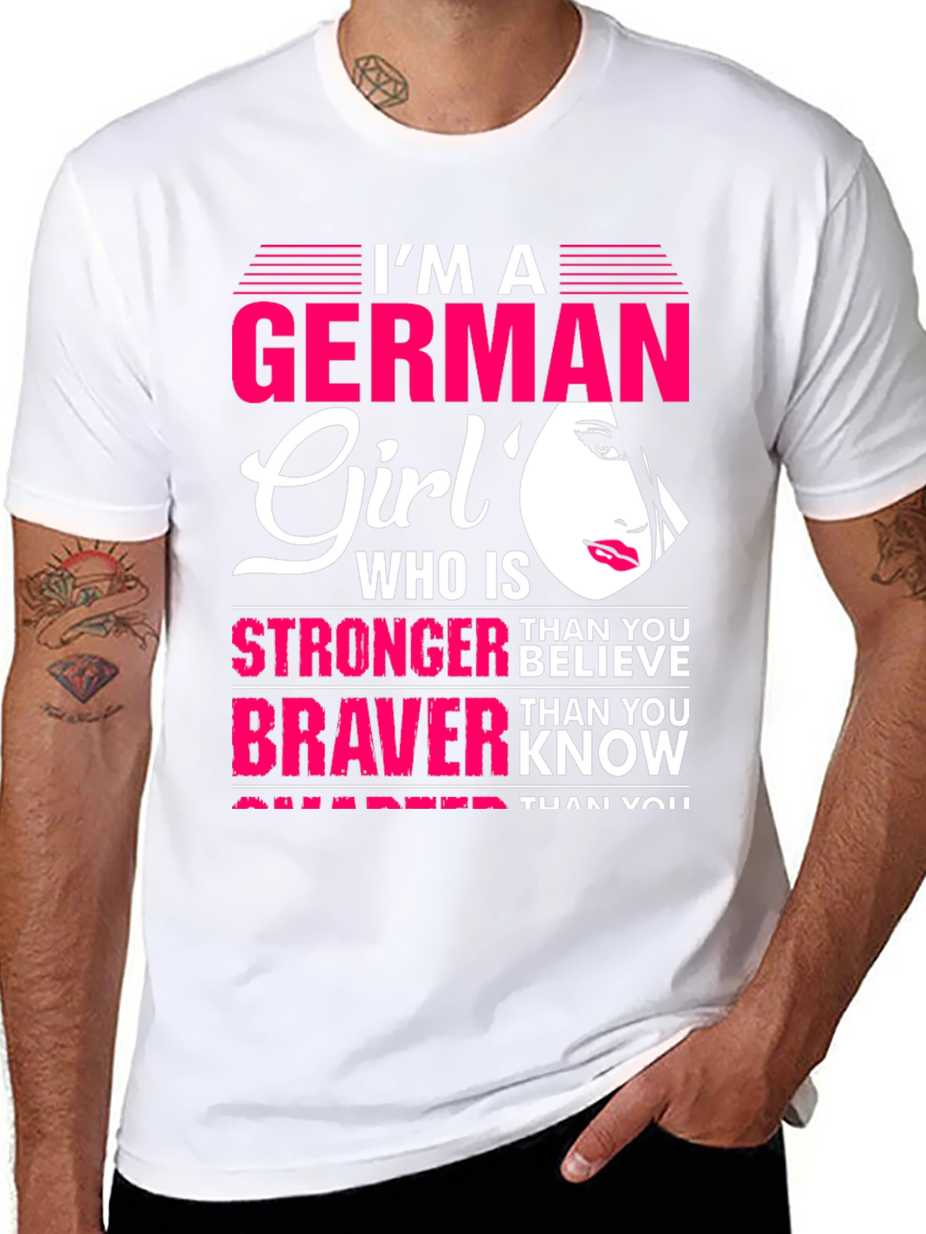 German Girl Graphic T-Shirt - Strong Brave & Smart