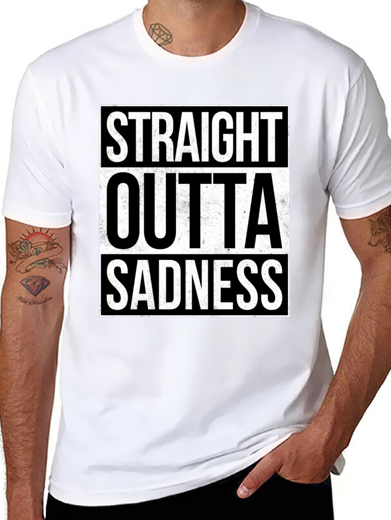 Straight Outta Sadness Graphic Tee - Black