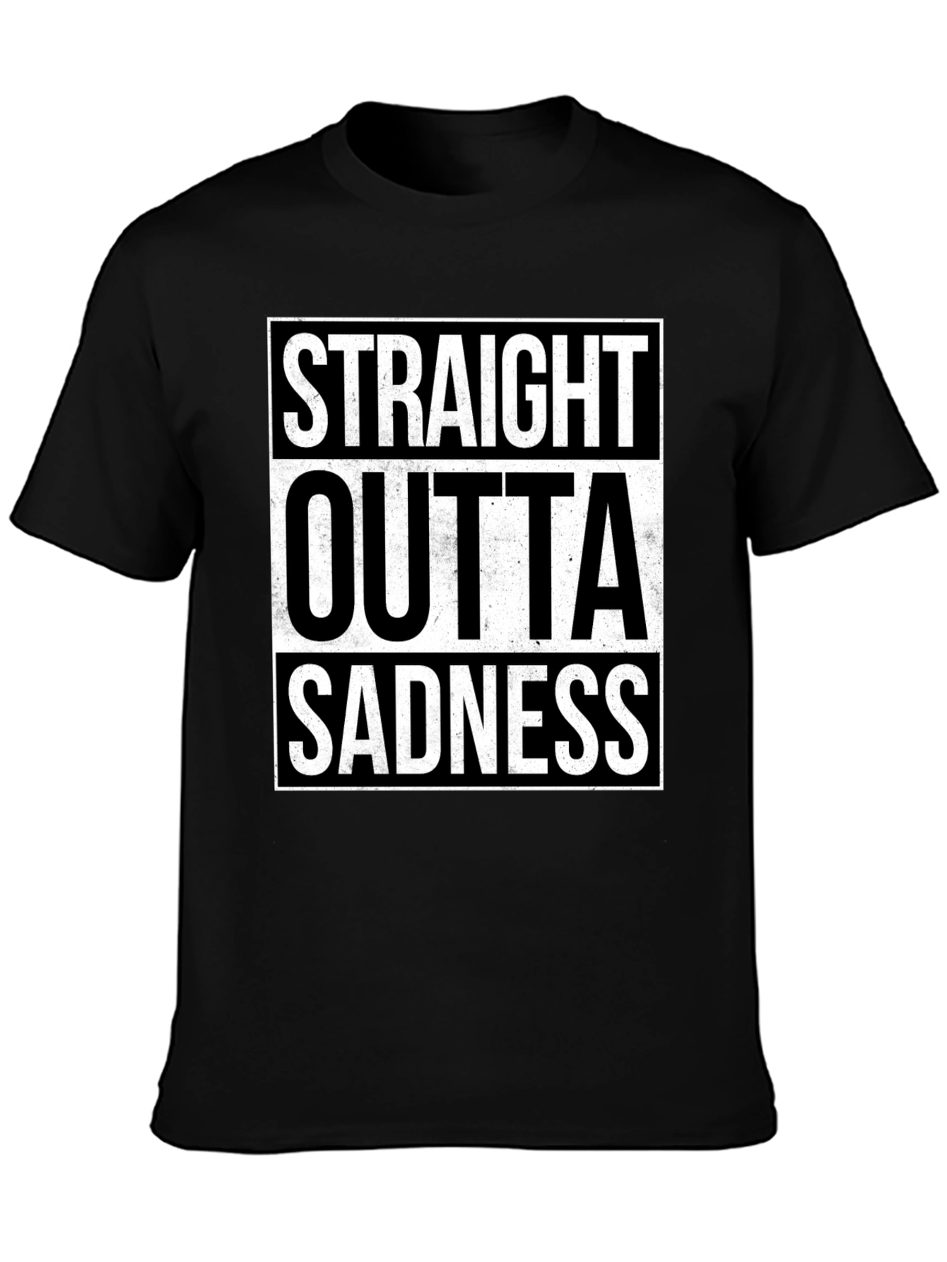 Straight Outta Sadness Graphic Tee - Black