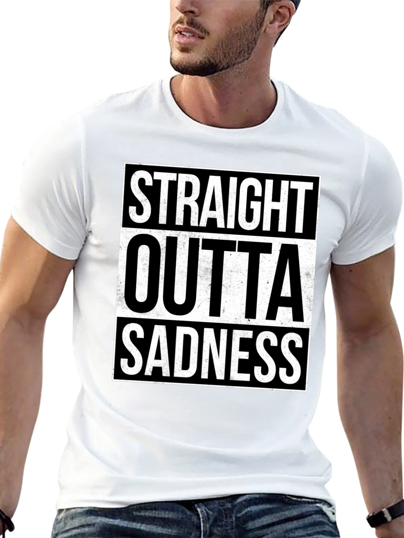 Straight Outta Sadness Graphic Tee - Black
