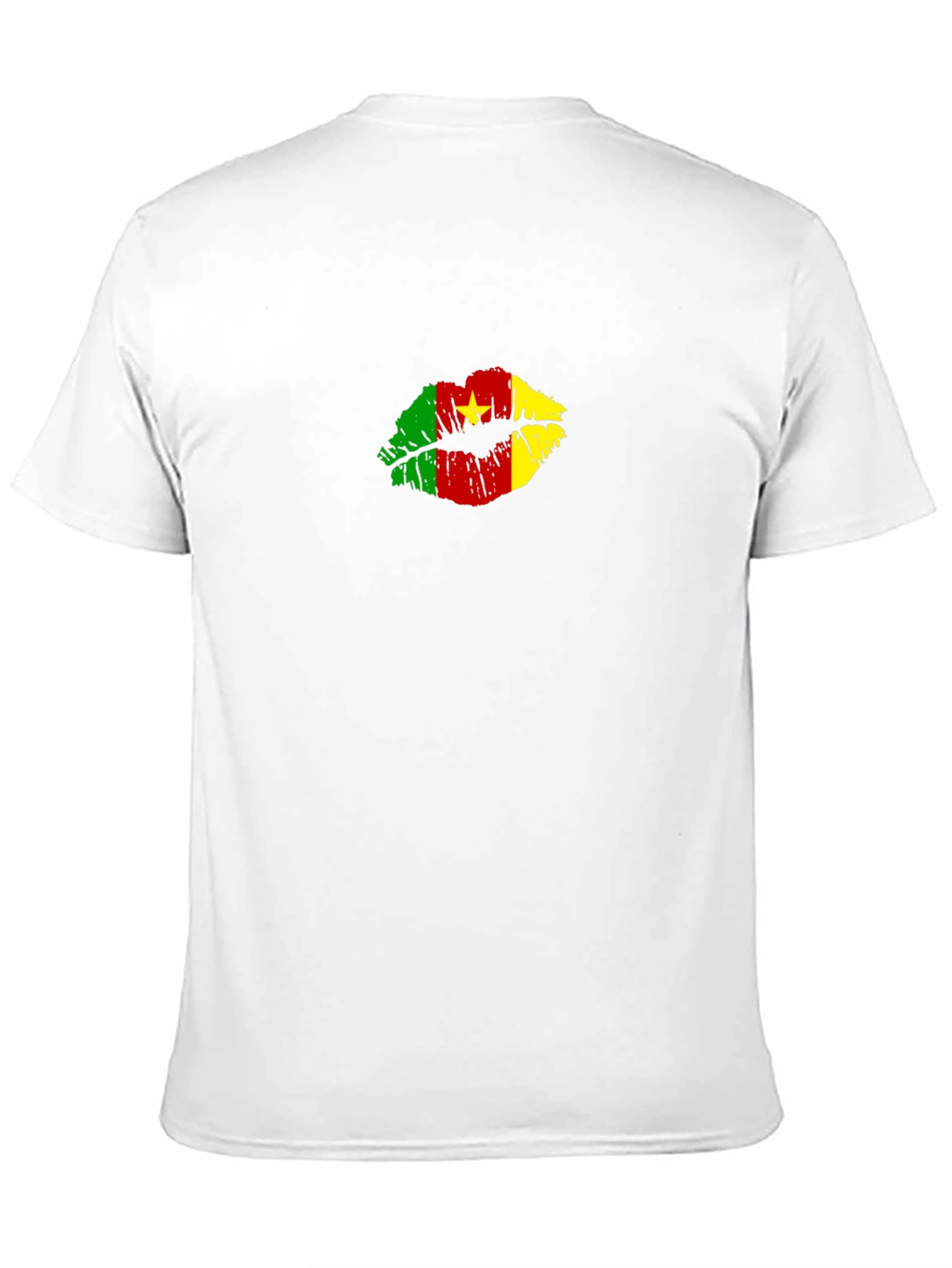 Cameroon Flag Lips Graphic Tee - Black T-Shirt