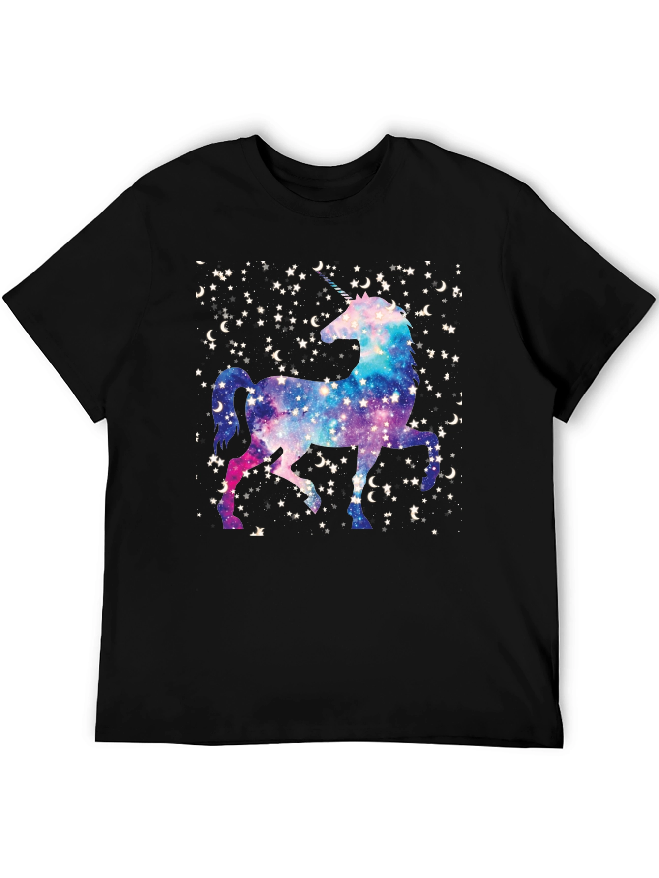 Unicorn Galaxy Black Tee