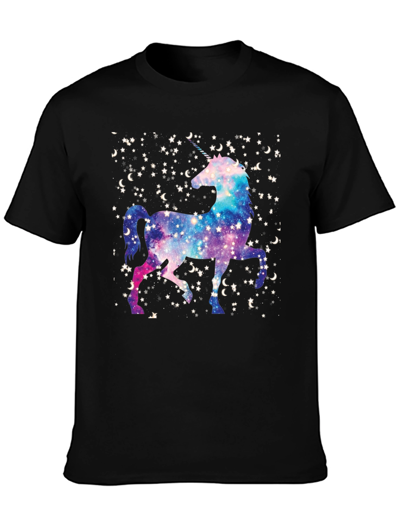 Unicorn Galaxy Black Tee
