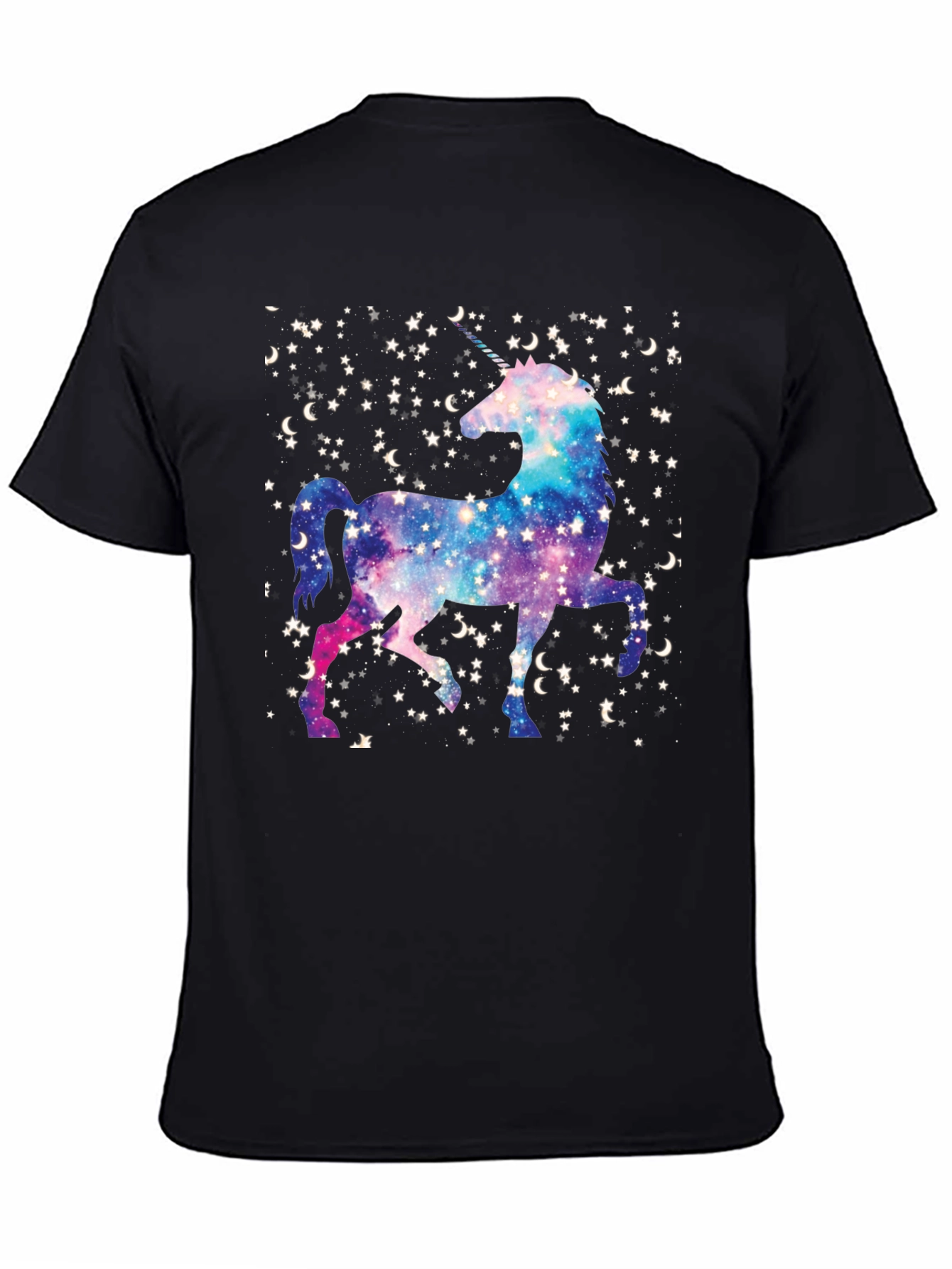 Unicorn Galaxy Black Tee