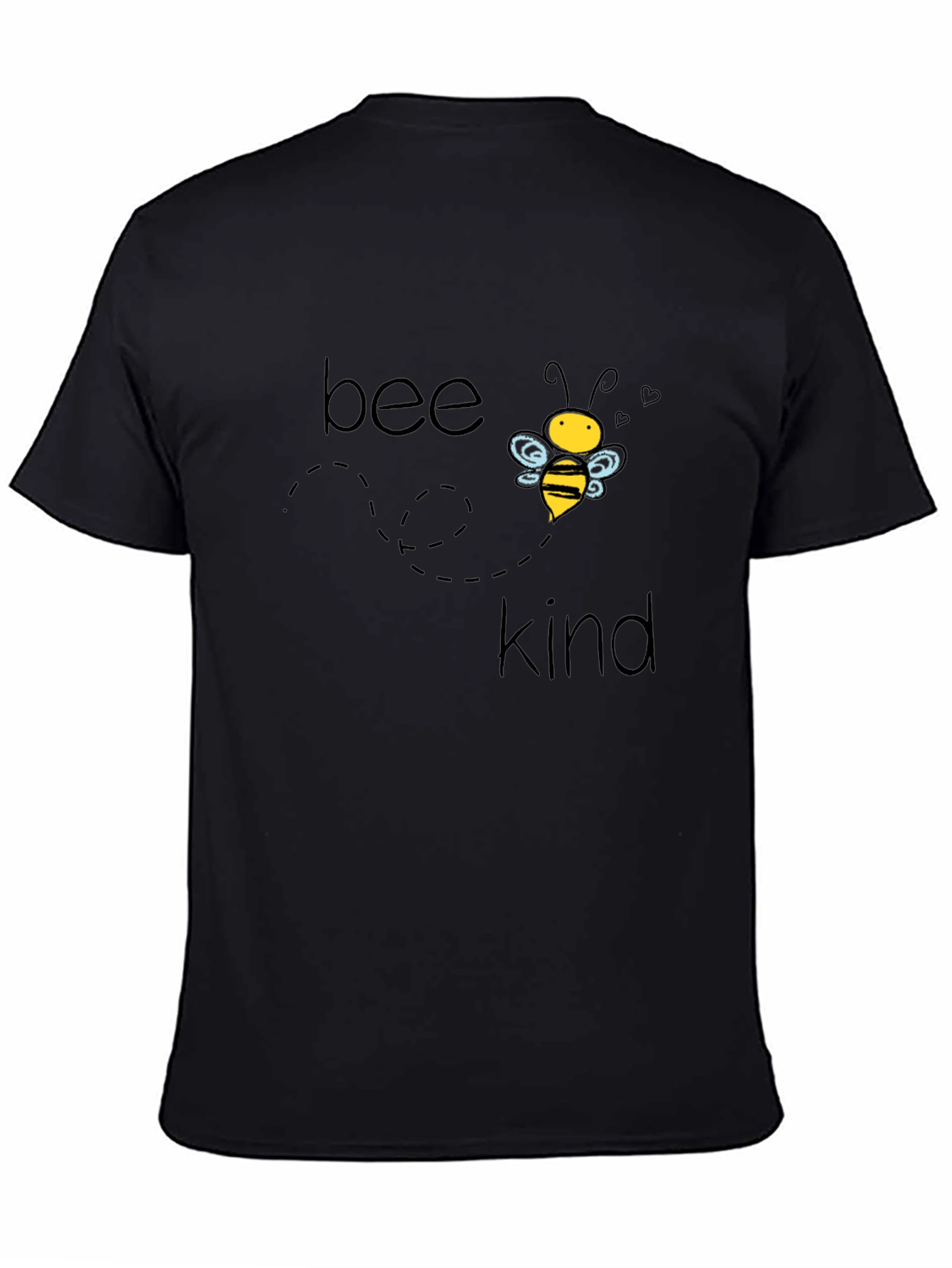 Bee Kind Graphic Tee - Black Cotton Casual T-Shirt