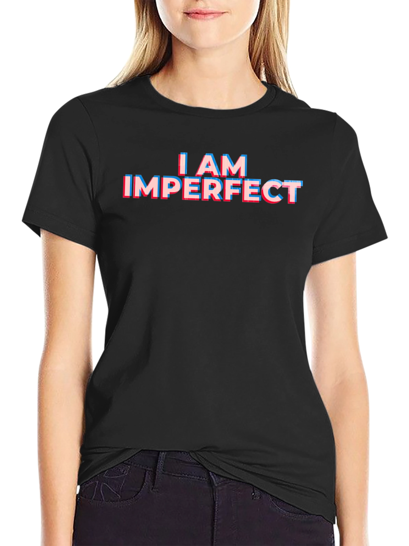 Imperfect Statement Graphic Tee - Black