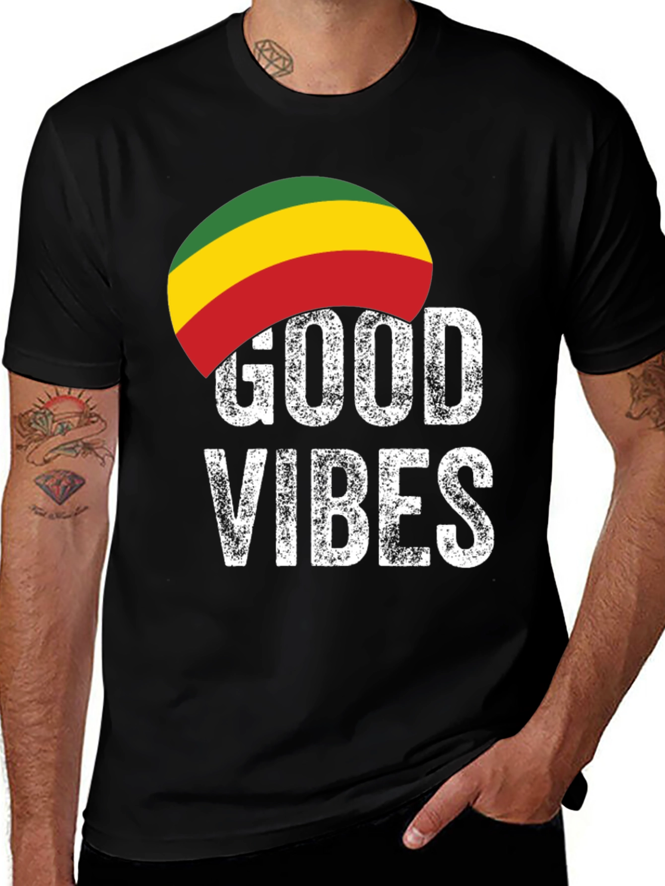 Good Vibes Rasta T-Shirt - Reggae Inspired Tee