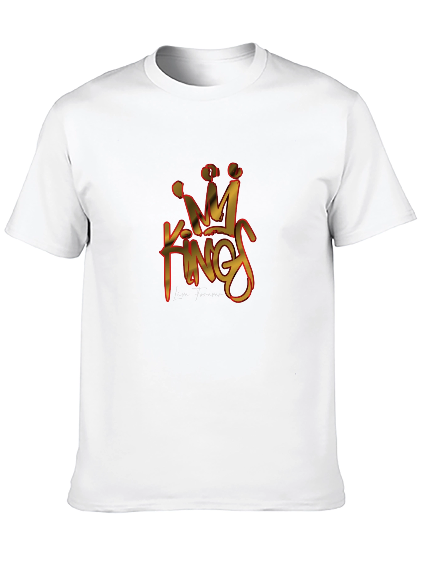 King Forever Graphic Print Mens Black T-Shirt