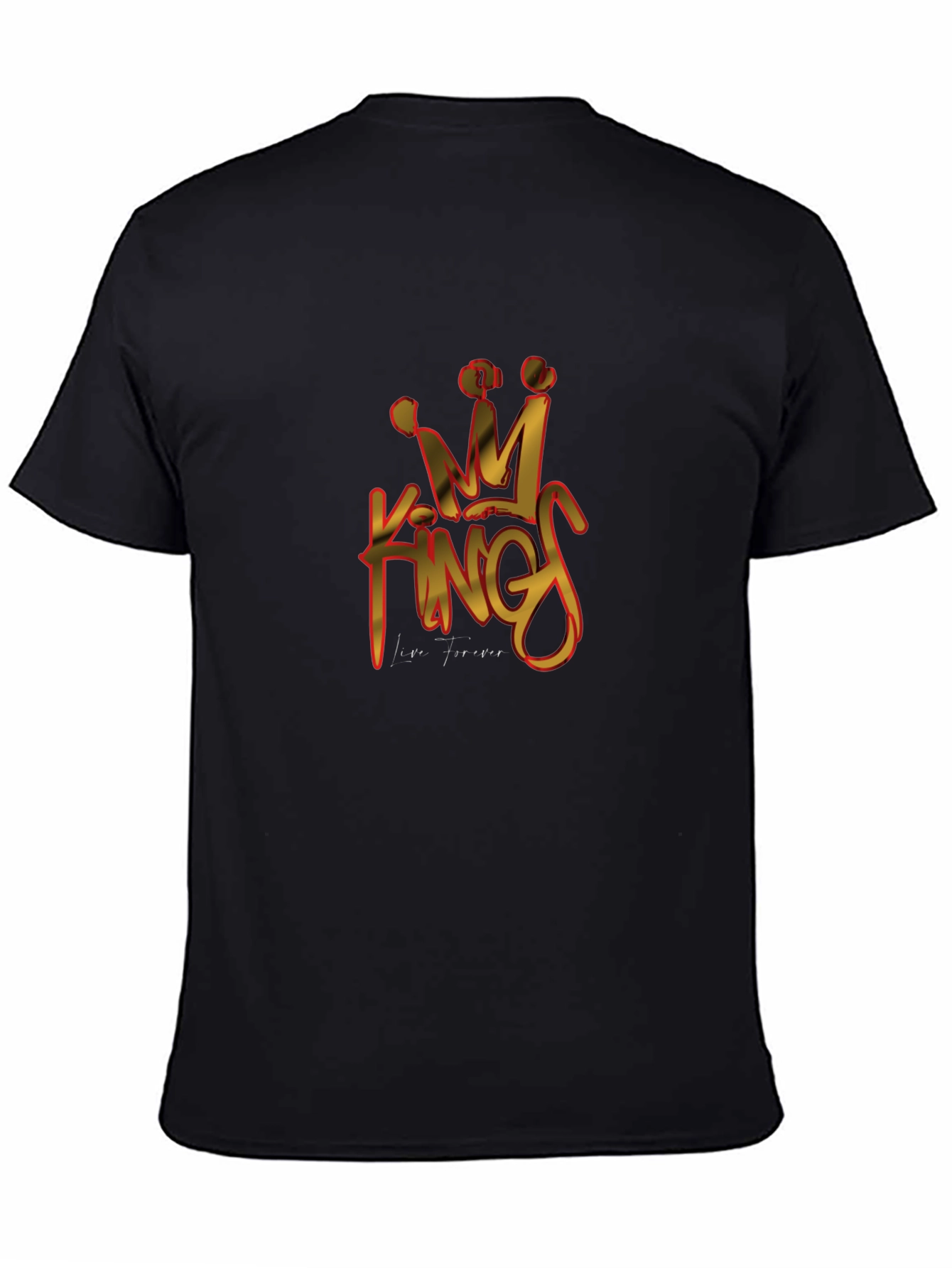King Forever Graphic Print Mens Black T-Shirt