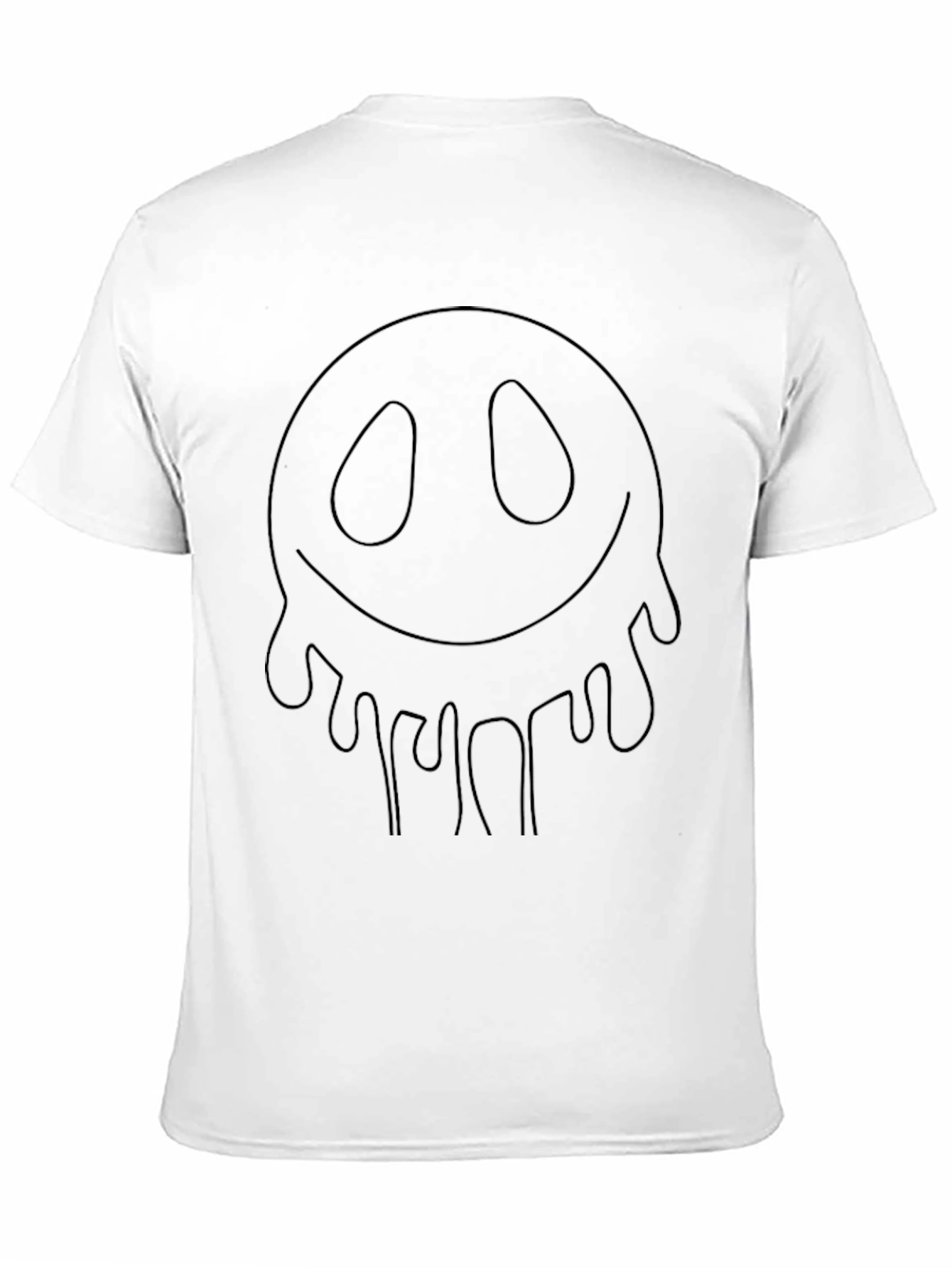 Dripping Smiley Face Graphic Black T-Shirt