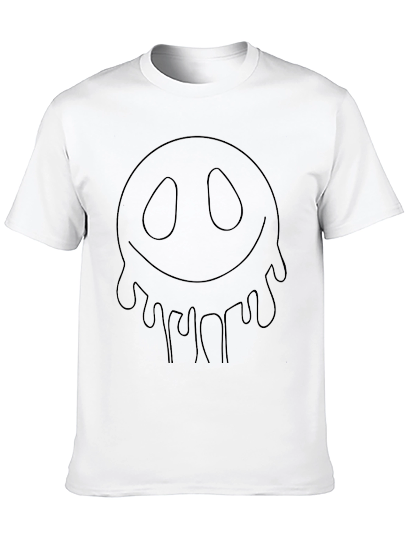 Dripping Smiley Face Graphic Black T-Shirt