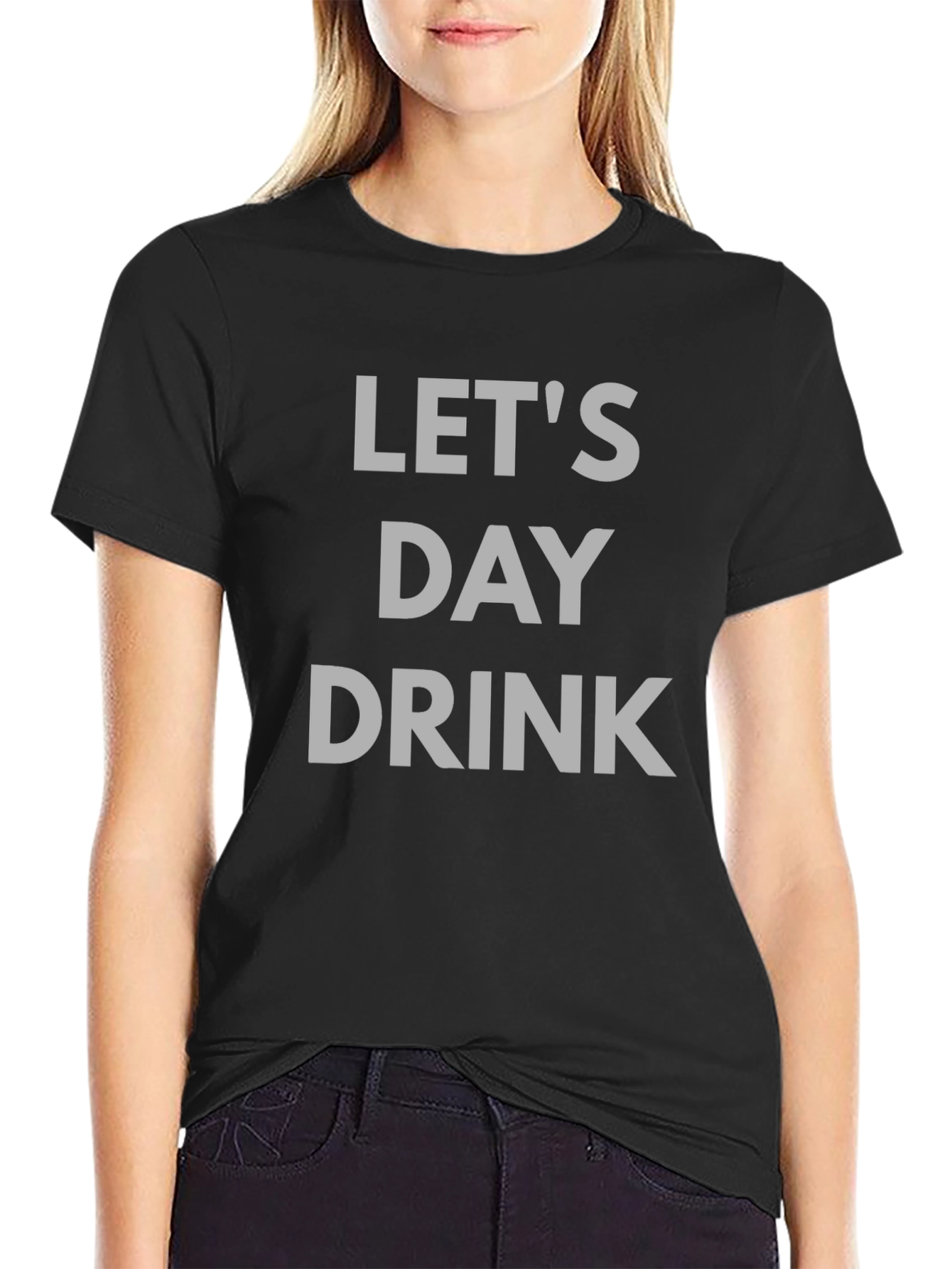 Lets Day Drink Graphic Tee - Black Cotton T-Shirt