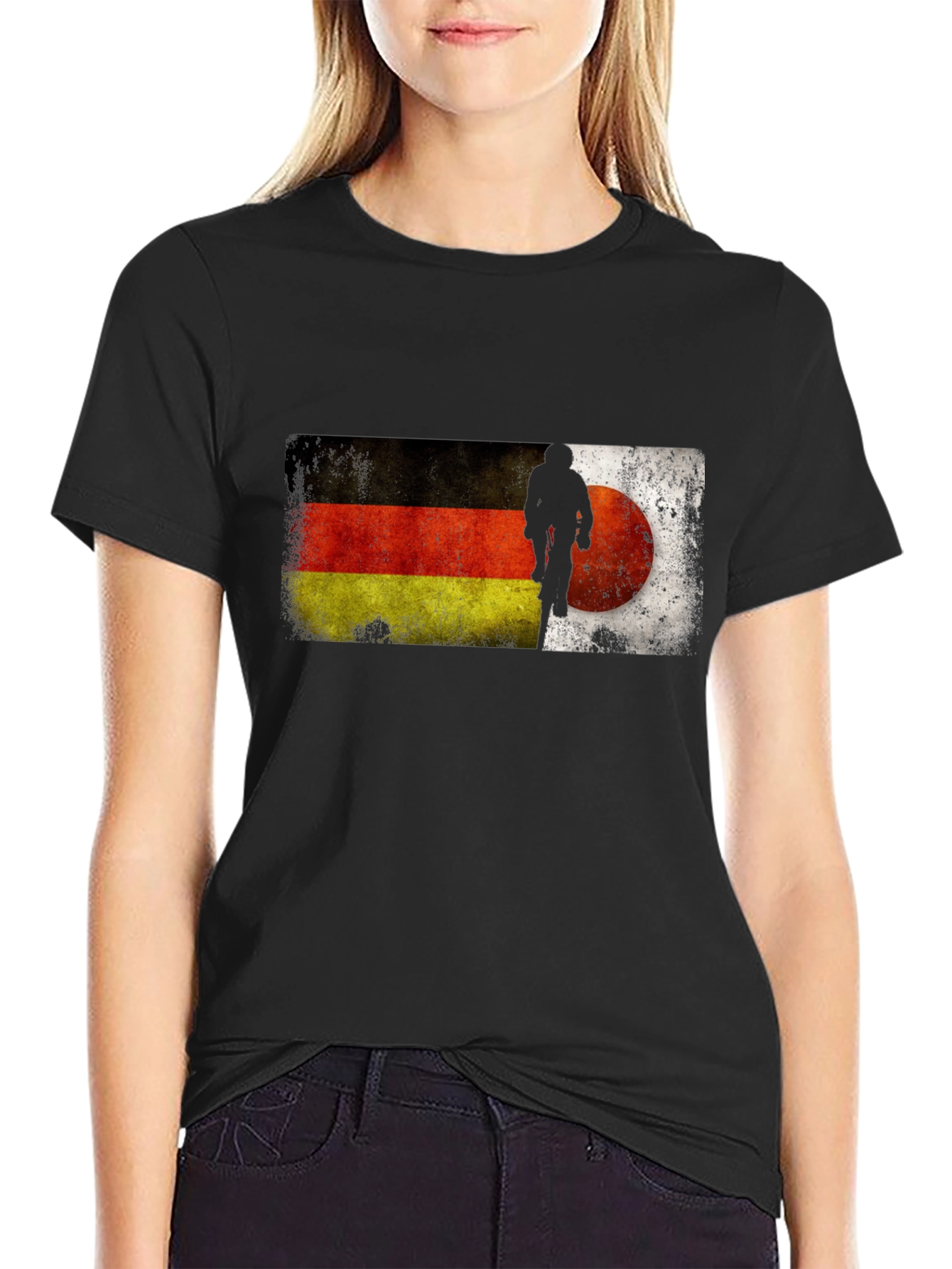 German Flag Mountain Biker Graphic T-Shirt