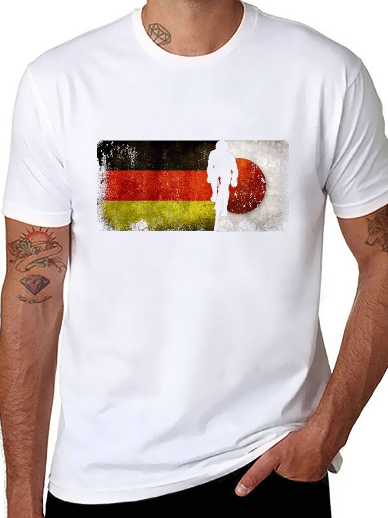 German Flag Mountain Biker Graphic T-Shirt