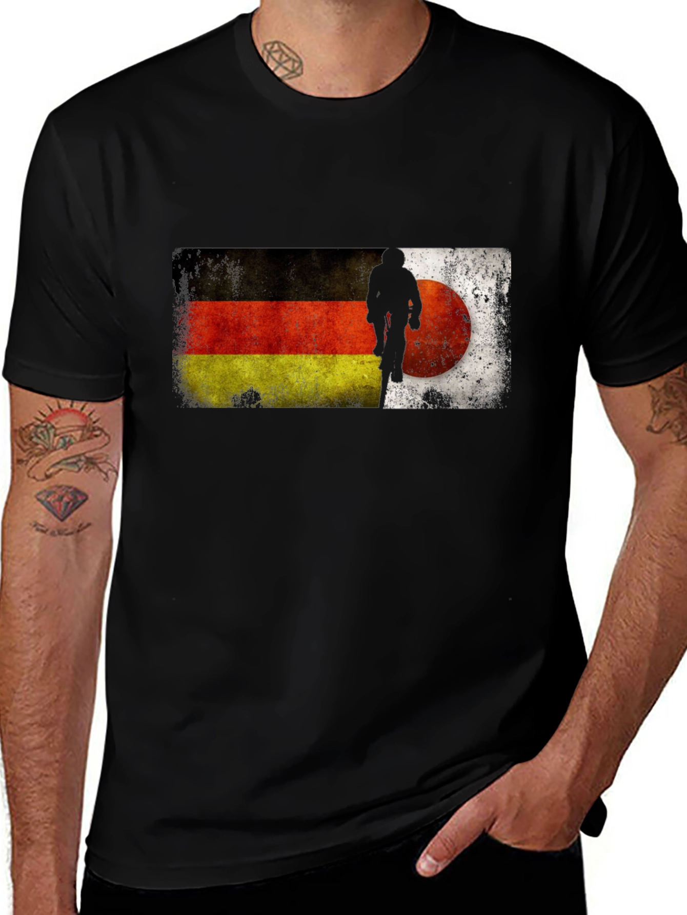 German Flag Mountain Biker Graphic T-Shirt