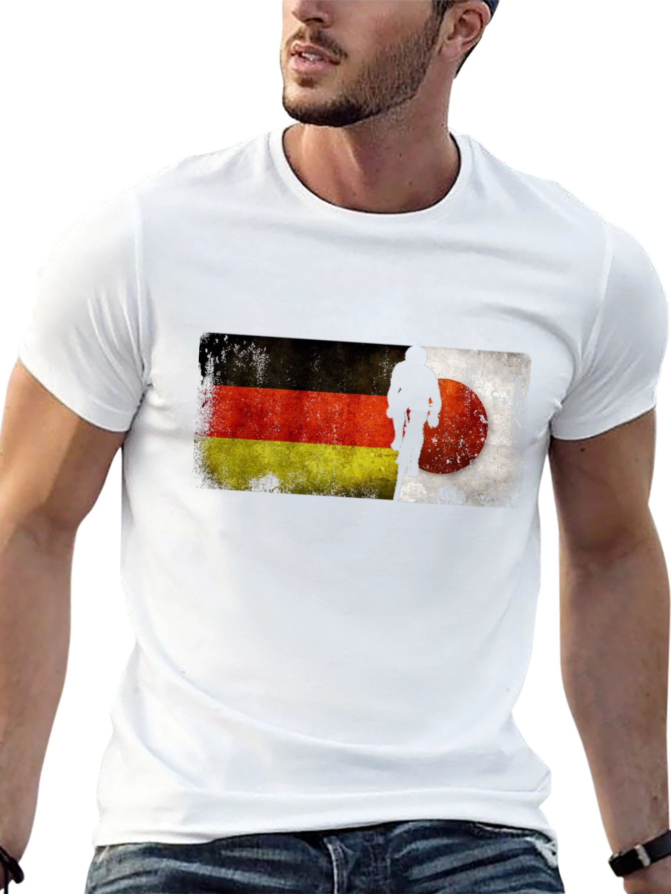 German Flag Mountain Biker Graphic T-Shirt
