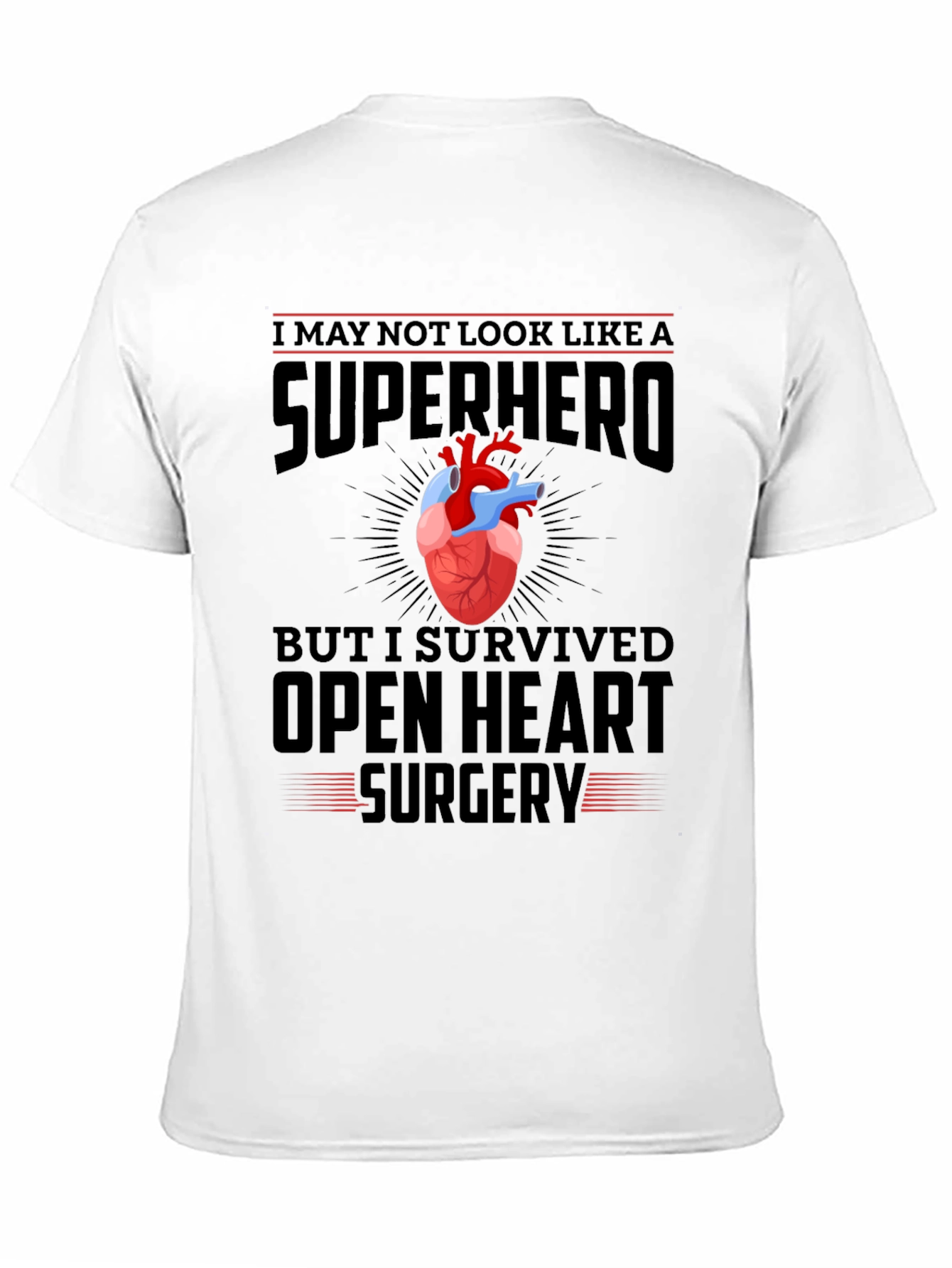 Open Heart Surgery Survivor Superhero T-Shirt