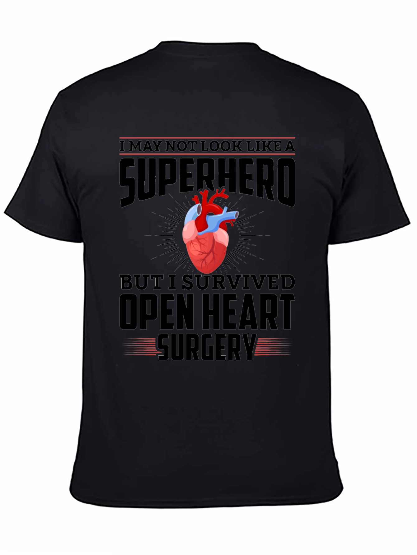 Open Heart Surgery Survivor Superhero T-Shirt