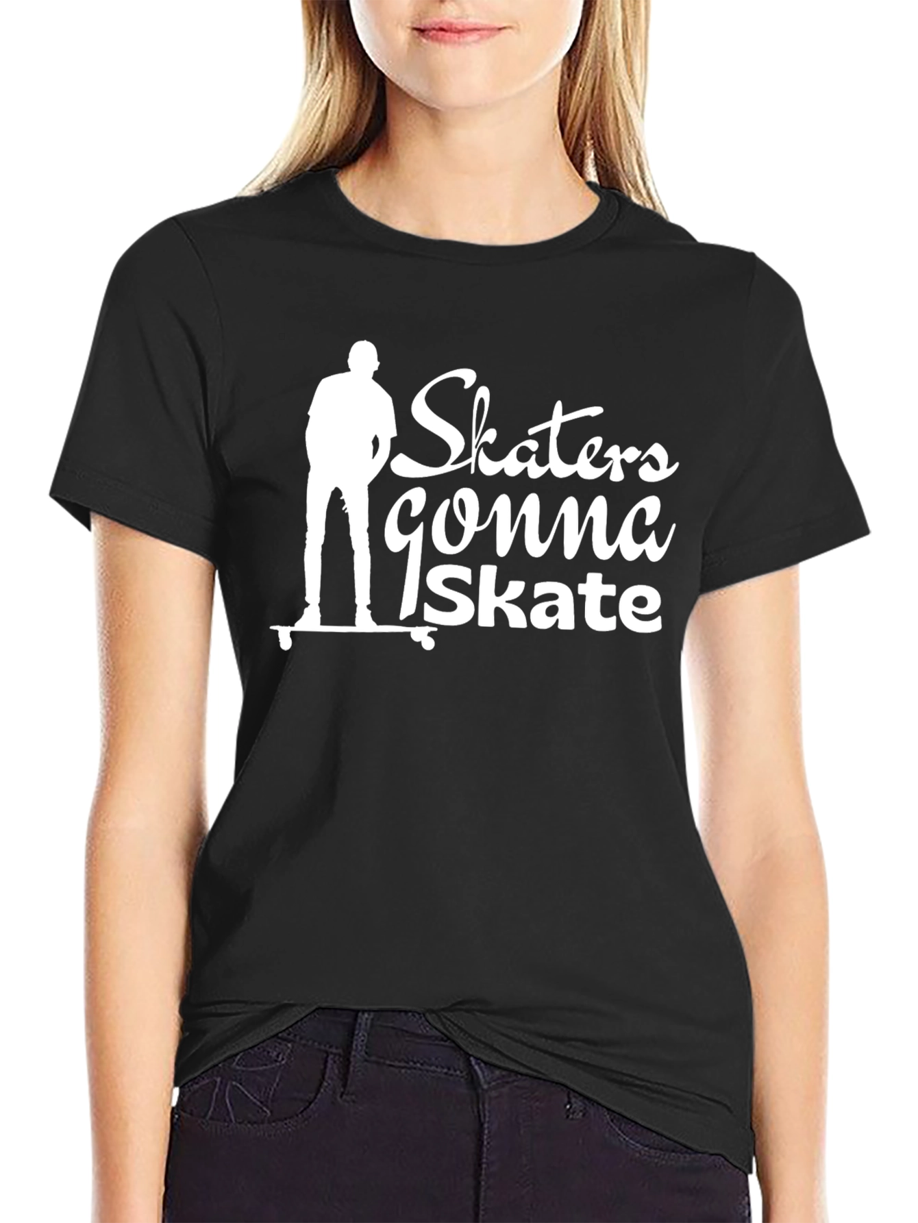 Skaters Gonna Skate Black Graphic Tee