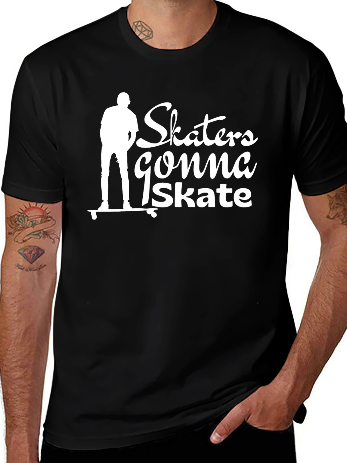 Skaters Gonna Skate Black Graphic Tee