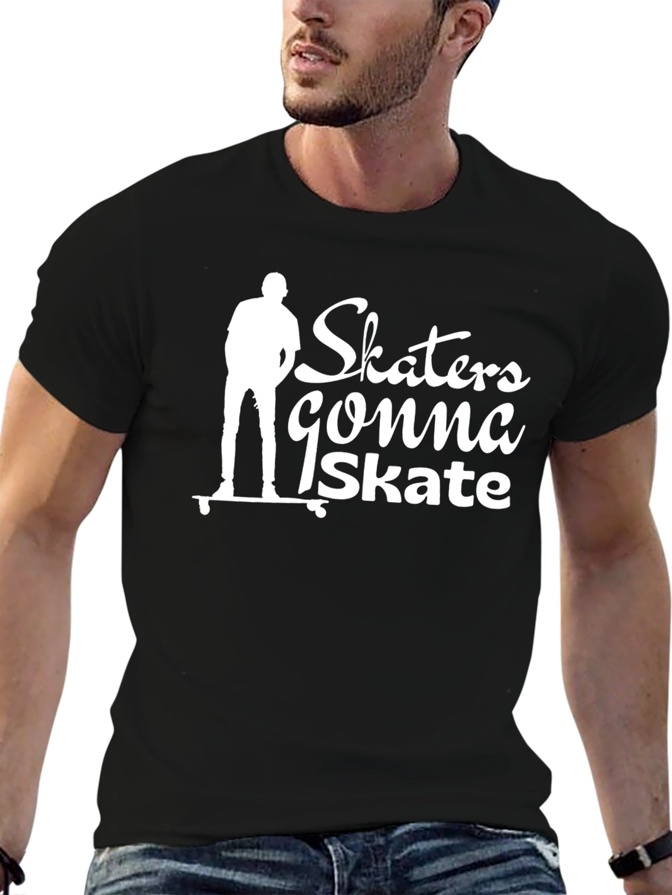Skaters Gonna Skate Black Graphic Tee