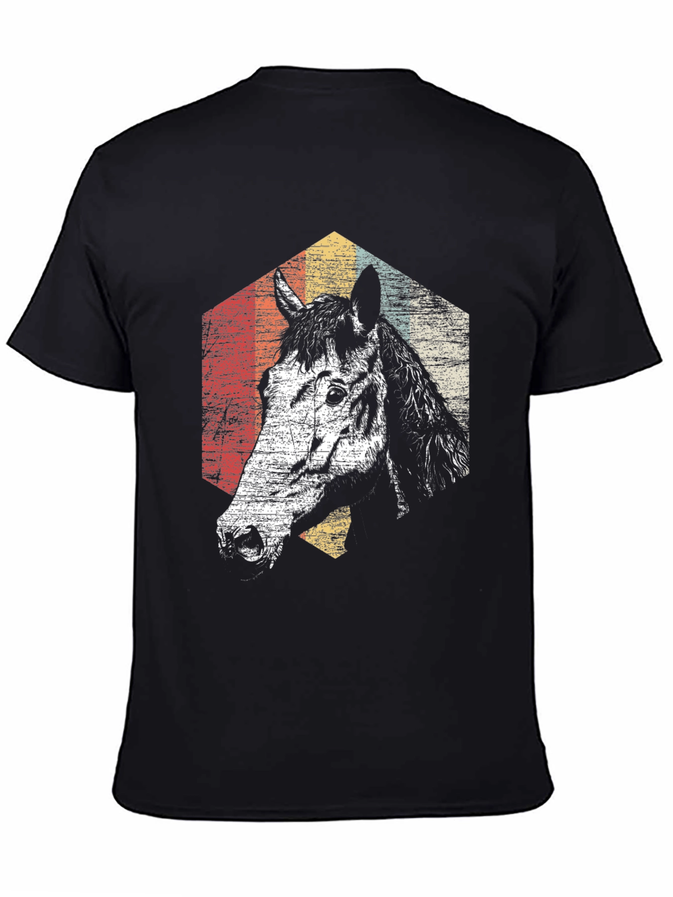 Retro Horse Graphic T-Shirt - Black