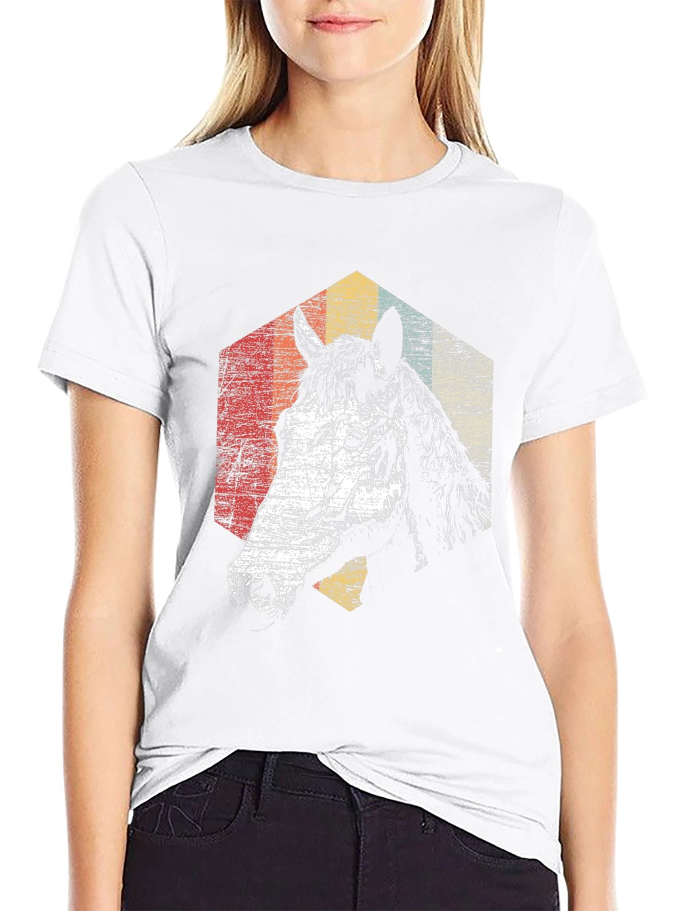 Retro Horse Graphic T-Shirt - Black