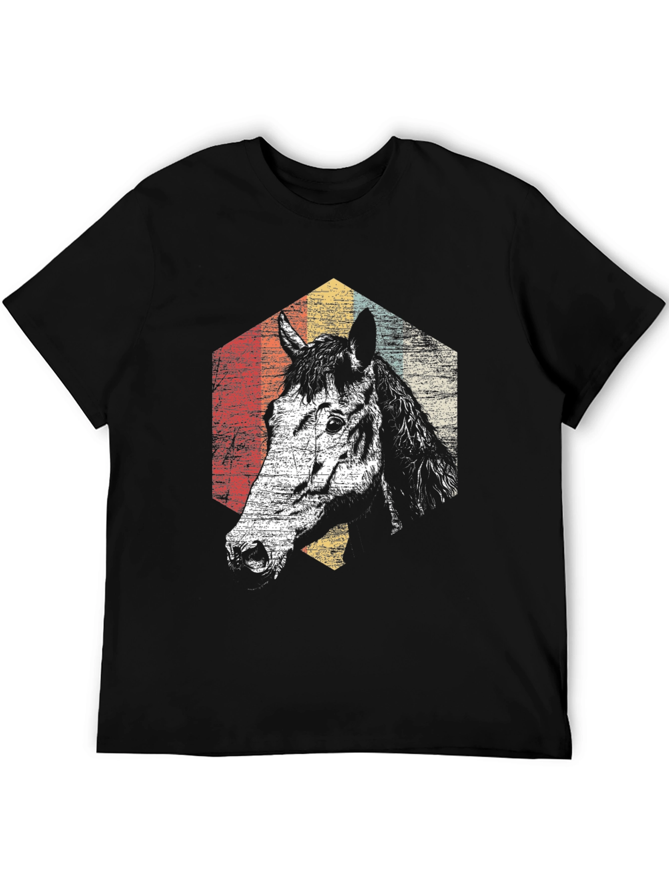 Retro Horse Graphic T-Shirt - Black