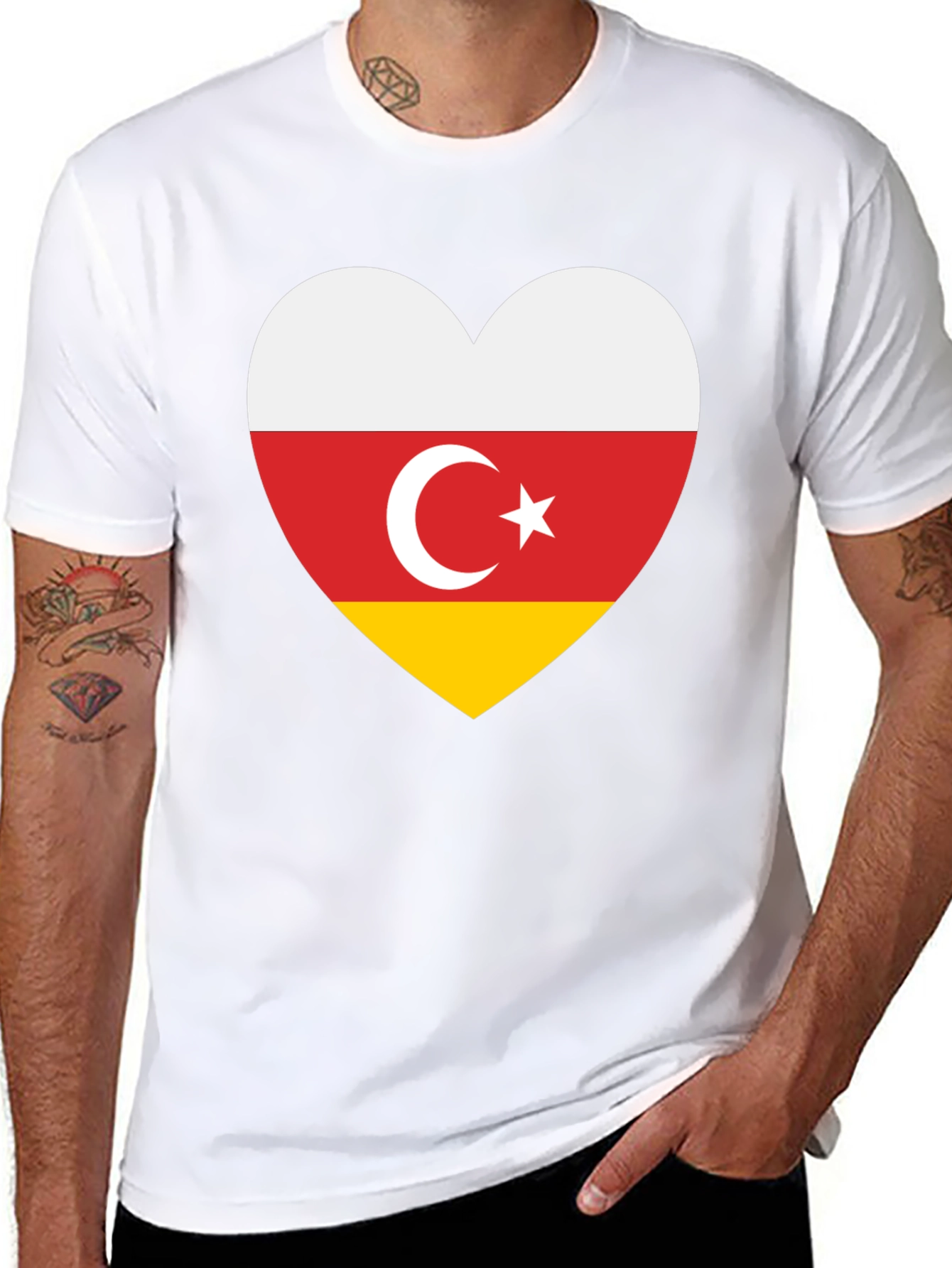South Ossetia Flag Heart T-Shirt