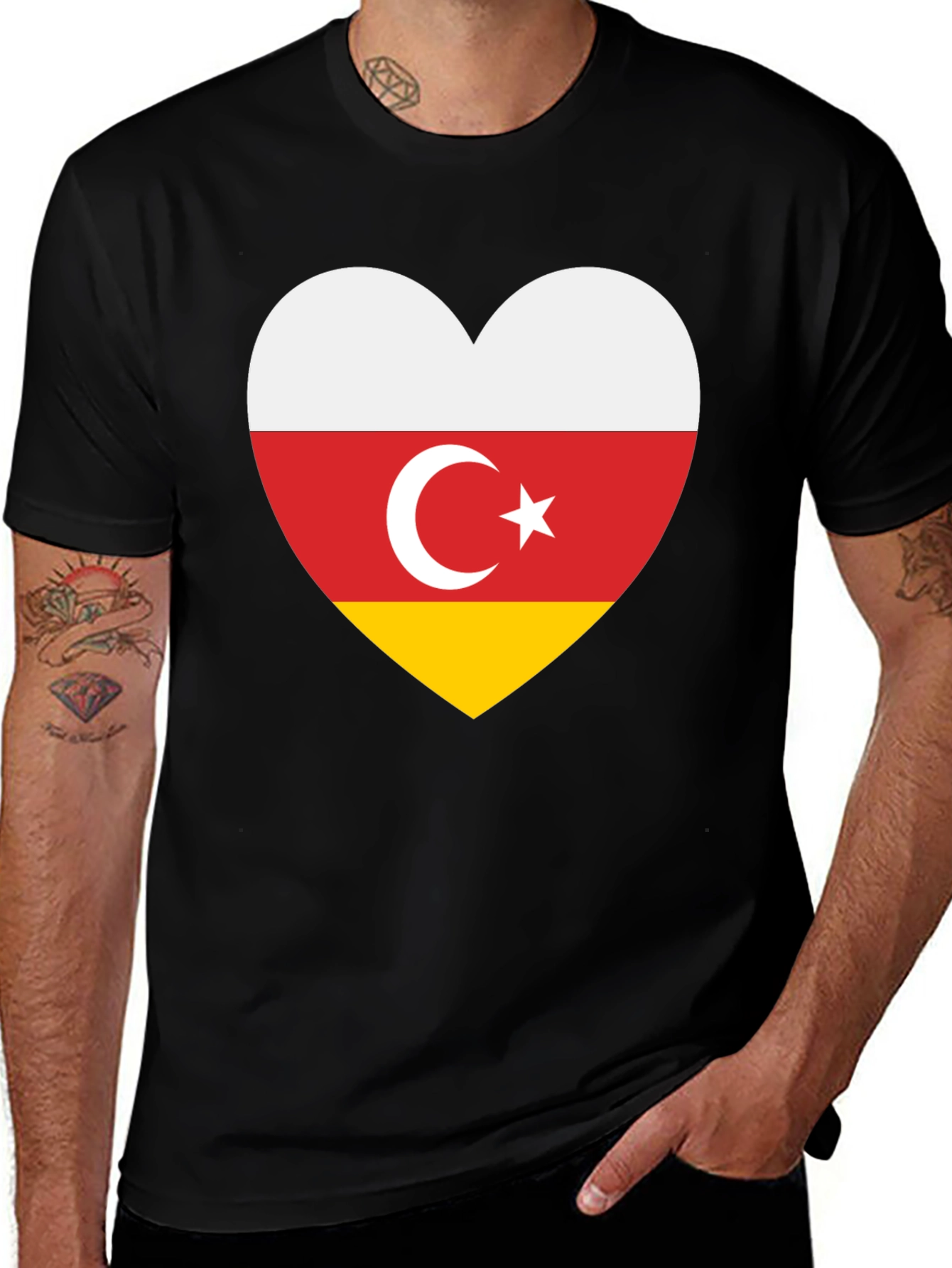 South Ossetia Flag Heart T-Shirt