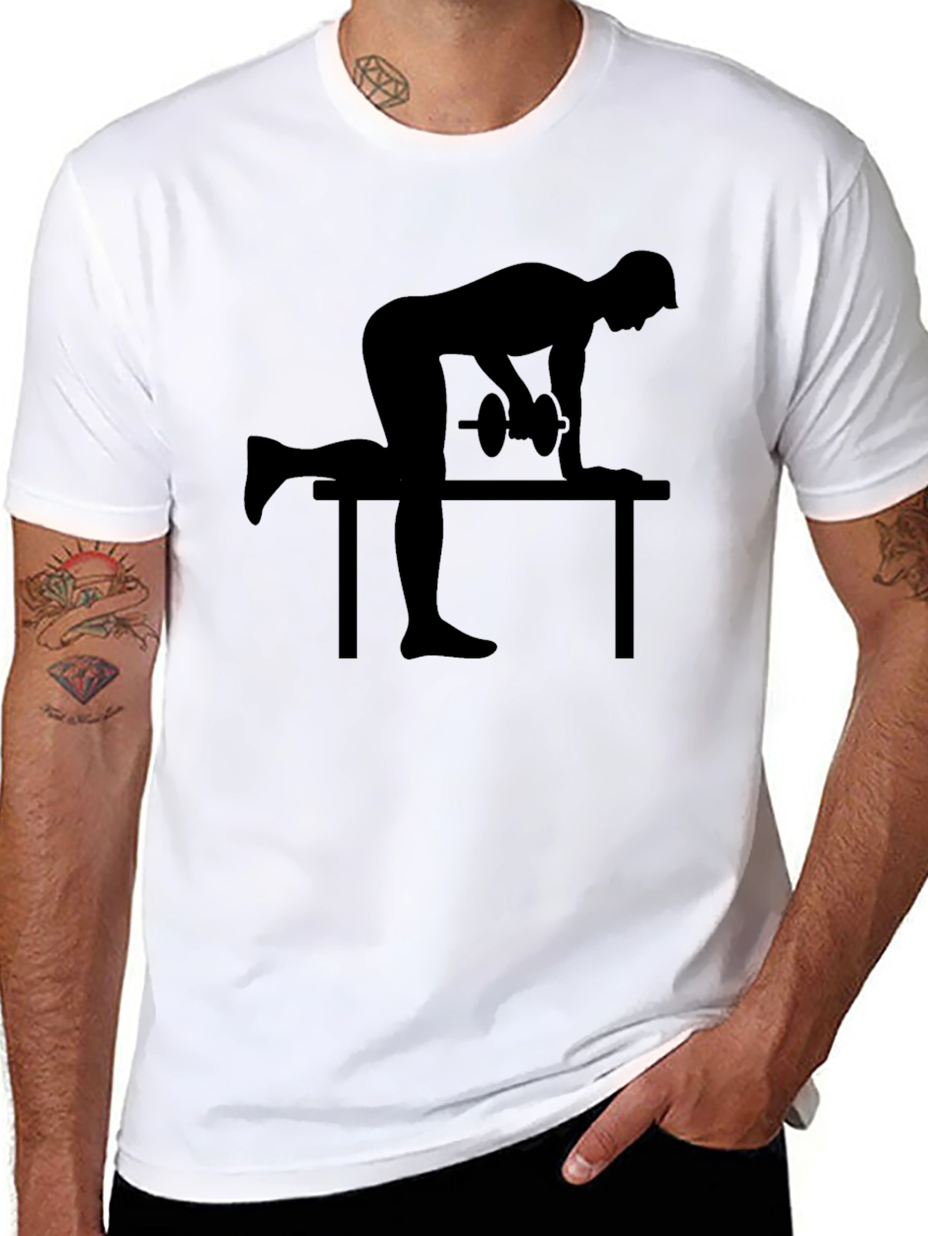 Weightlifting Silhouette Black T-Shirt