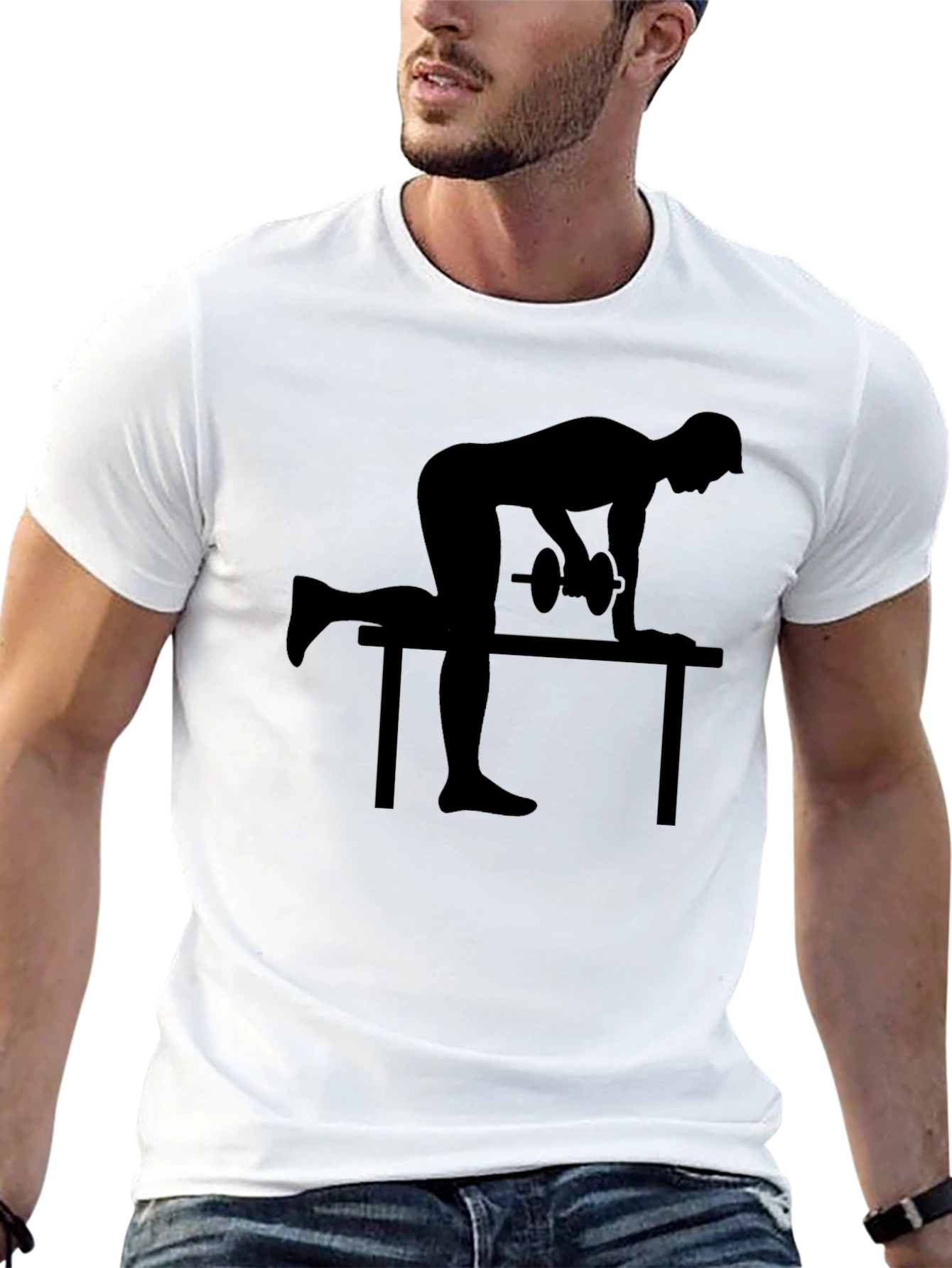 Weightlifting Silhouette Black T-Shirt
