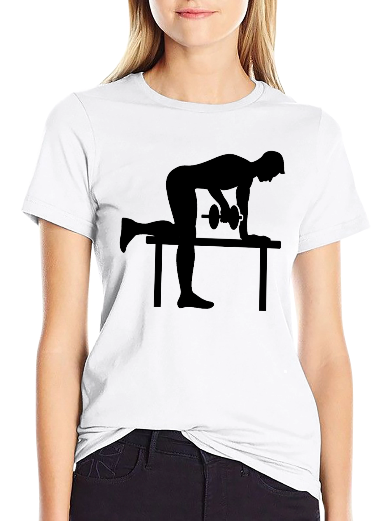 Weightlifting Silhouette Black T-Shirt