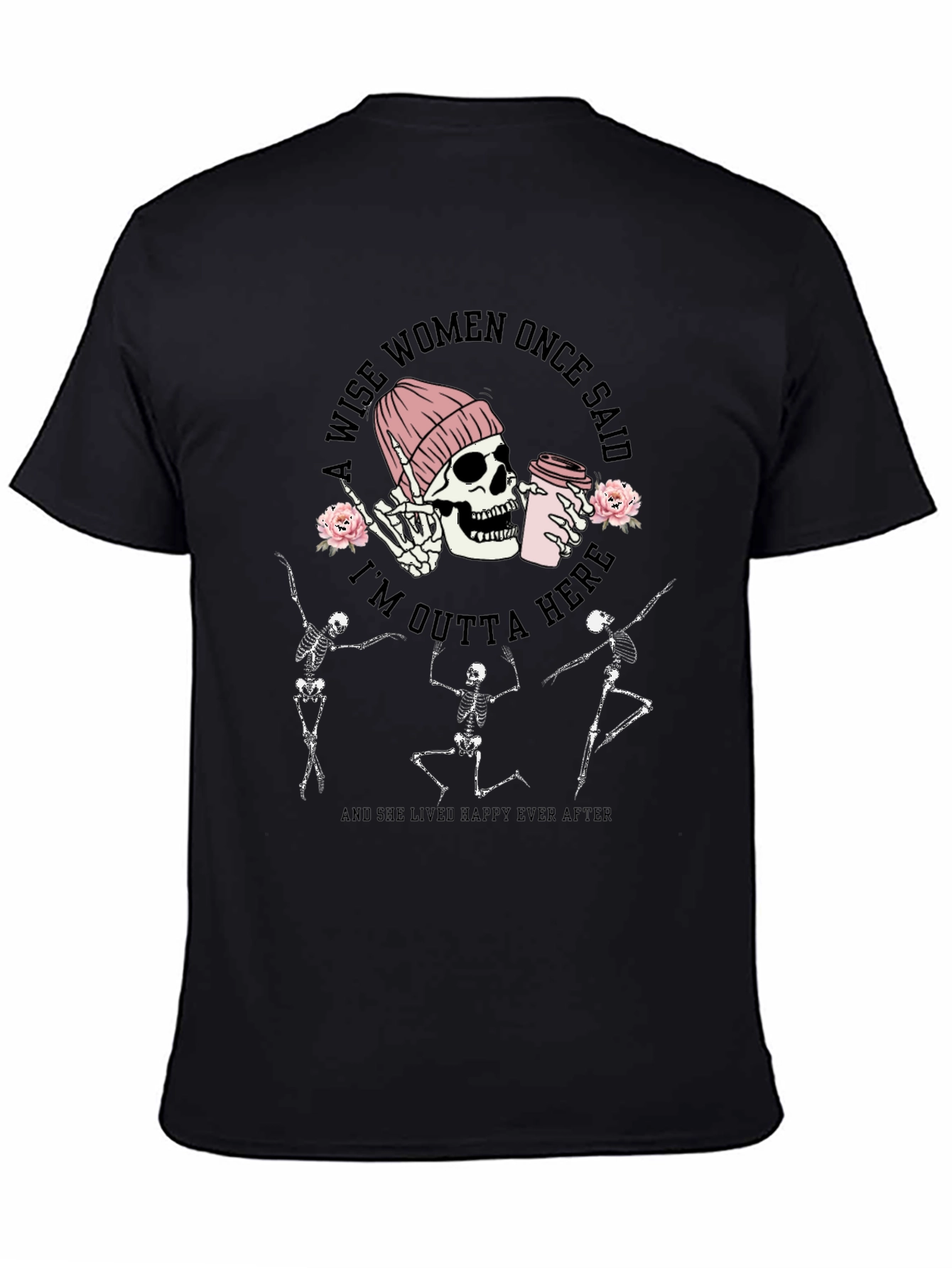 Skeleton Coffee Graphic Tee - A Wise Woman Said