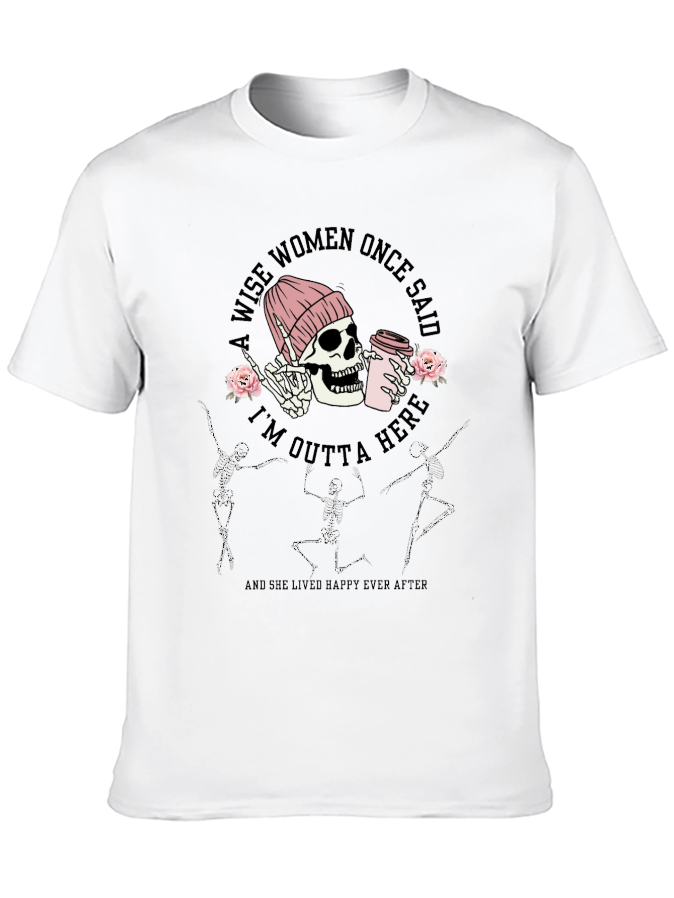 Skeleton Coffee Graphic Tee - A Wise Woman Said