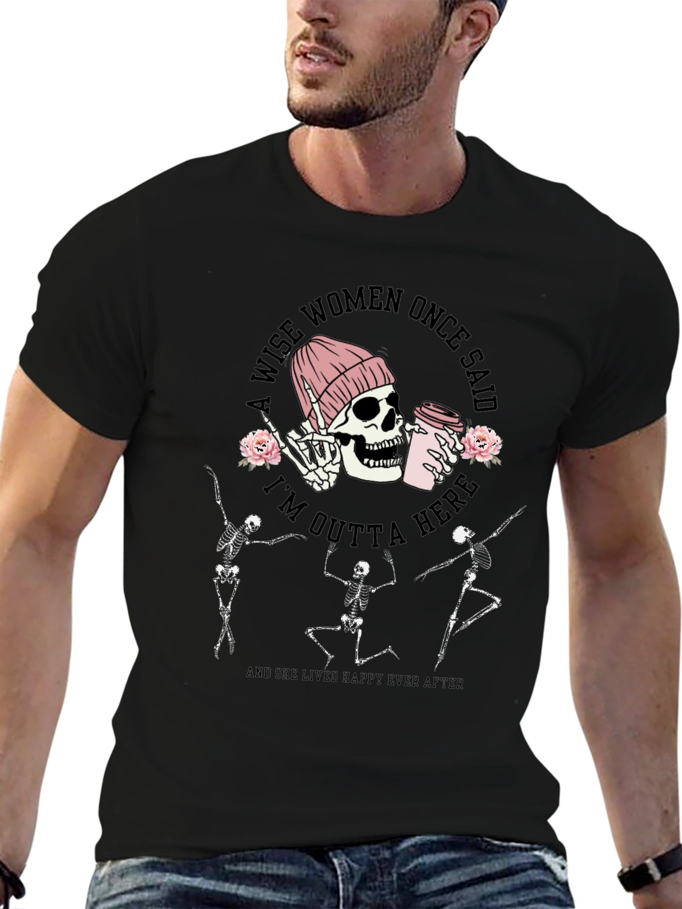 Skeleton Coffee Graphic Tee - A Wise Woman Said
