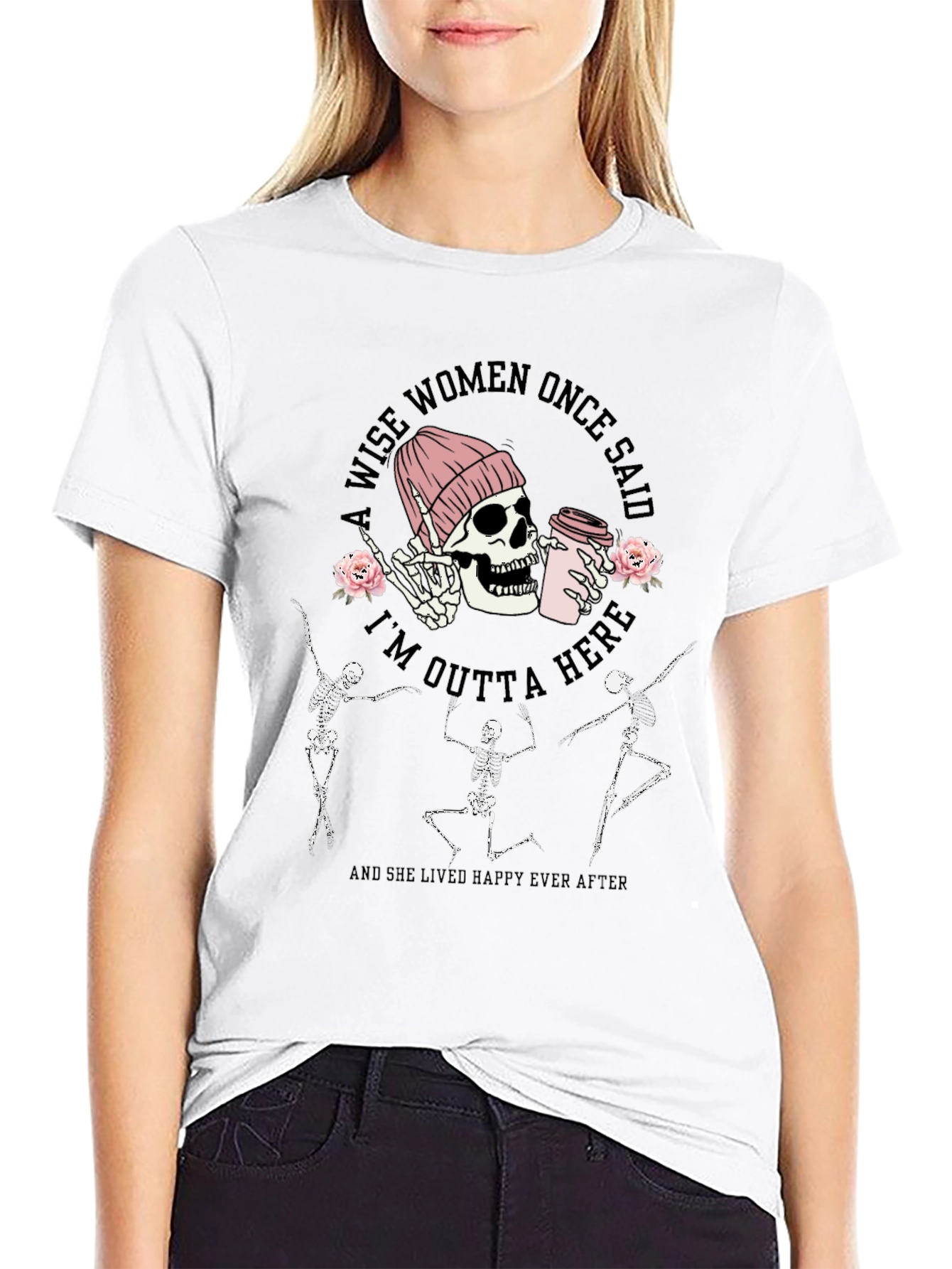 Skeleton Coffee Graphic Tee - A Wise Woman Said