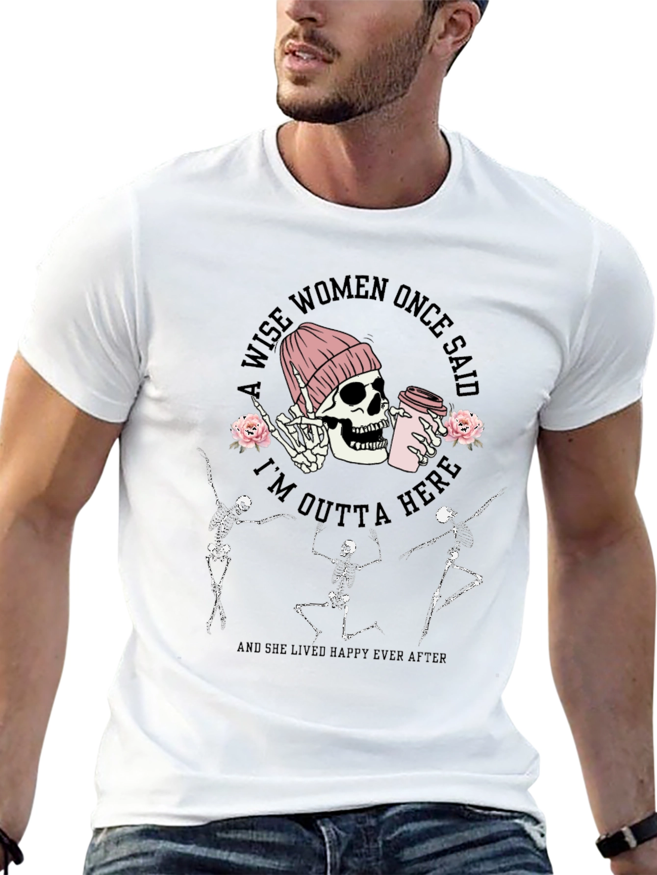 Skeleton Coffee Graphic Tee - A Wise Woman Said