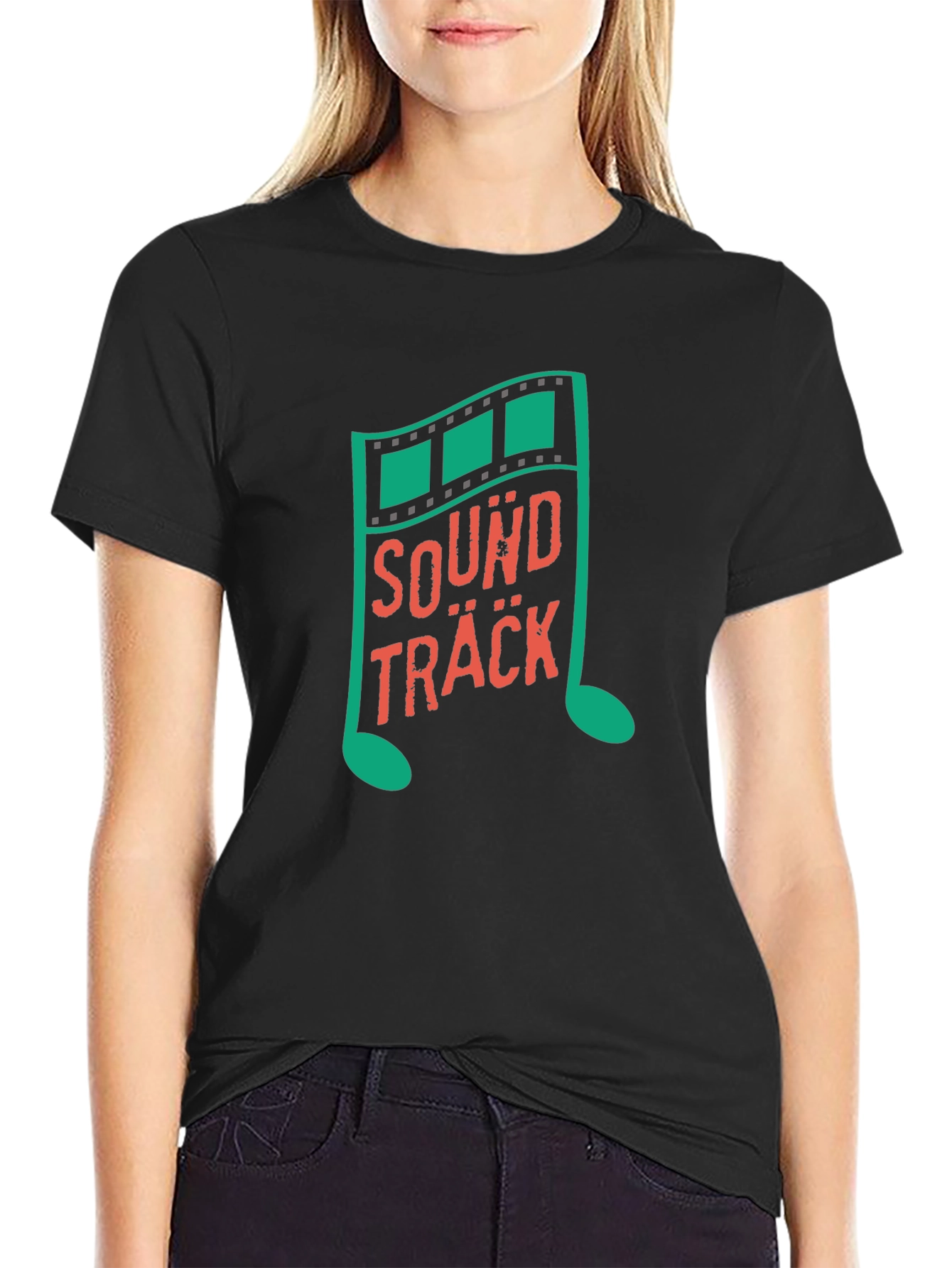 Soundtrack Music Note Graphic Tee - Trendy Black T-Shirt