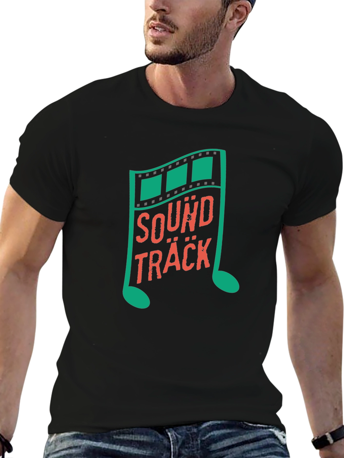 Soundtrack Music Note Graphic Tee - Trendy Black T-Shirt