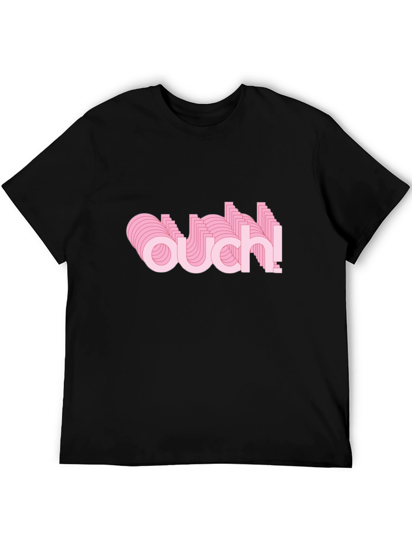 Trendy Ouch! Graphic Black T-Shirt