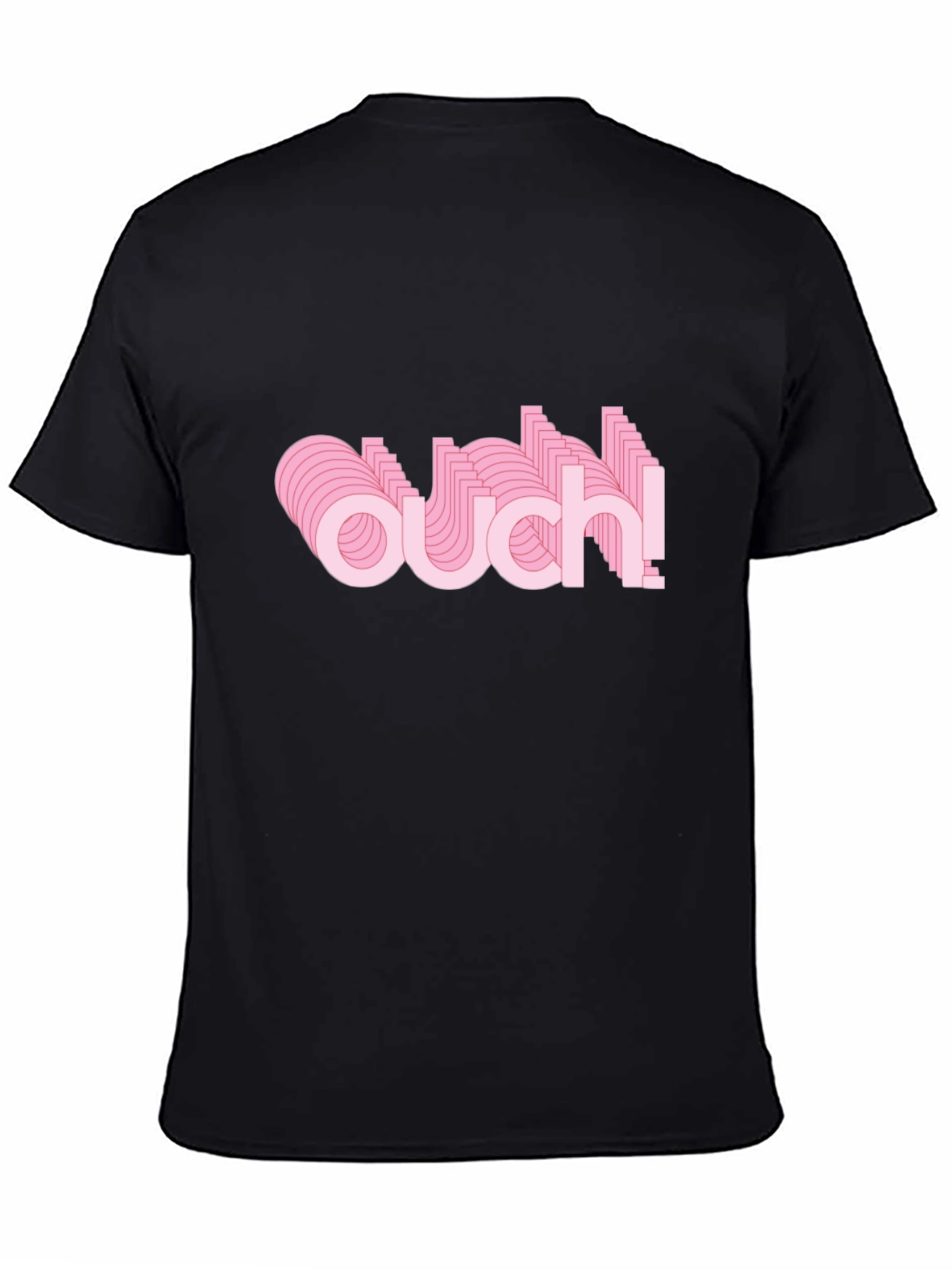 Trendy Ouch! Graphic Black T-Shirt