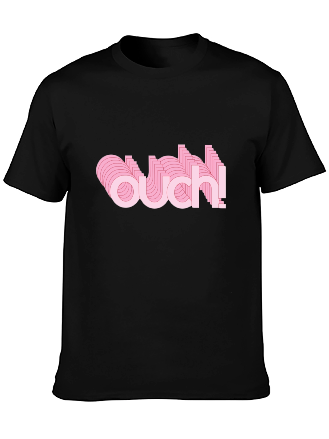 Trendy Ouch! Graphic Black T-Shirt