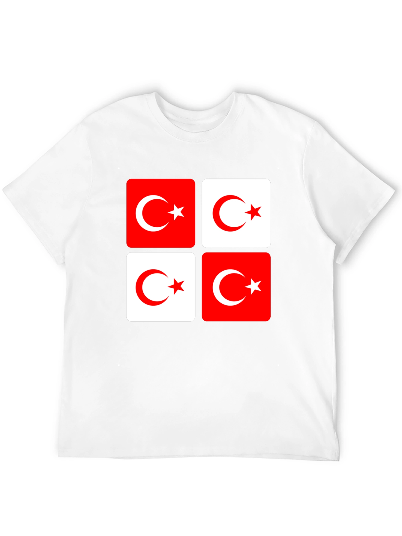 Turkish Flag Crescent Star Graphic Black T-Shirt