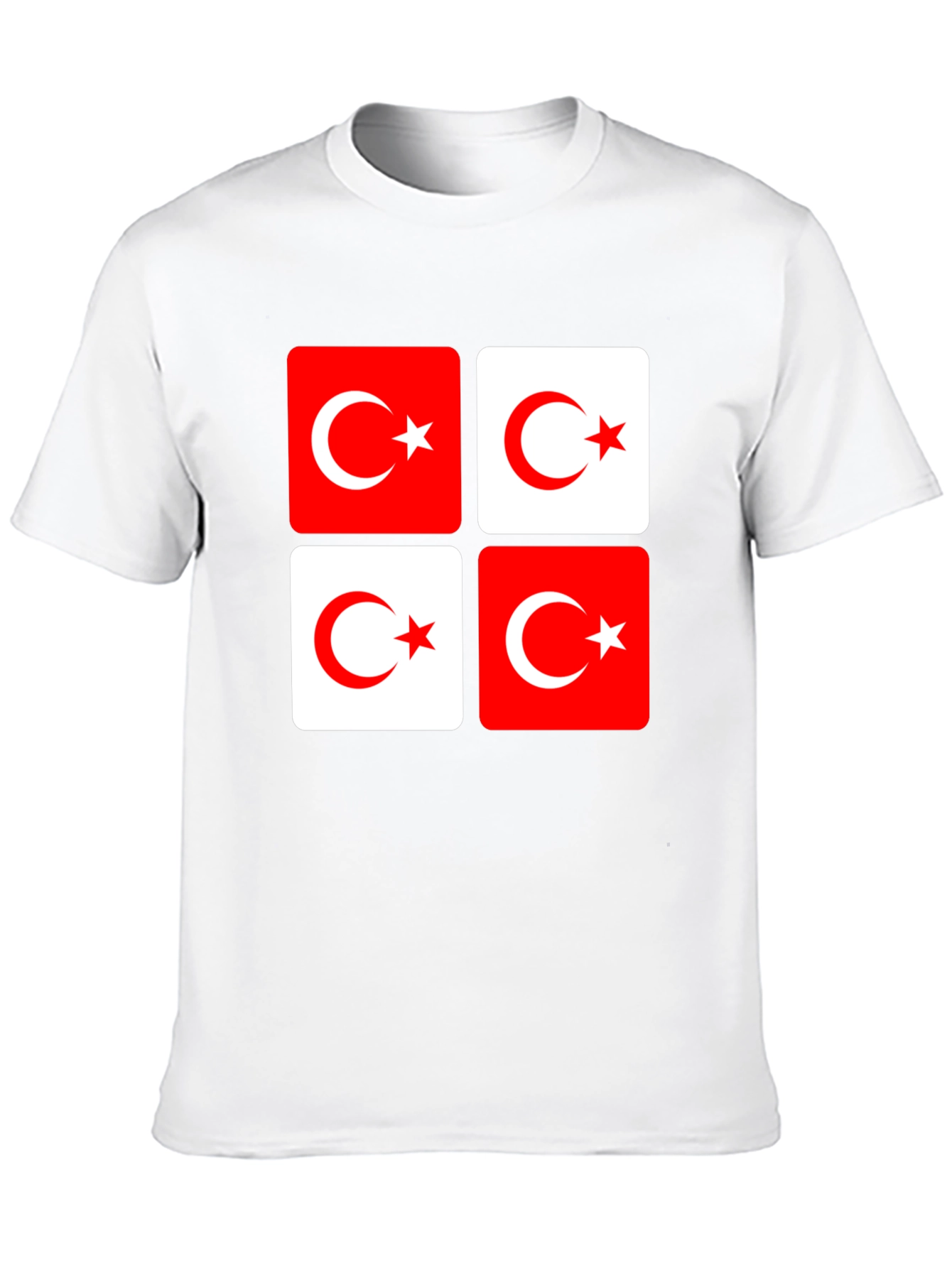 Turkish Flag Crescent Star Graphic Black T-Shirt