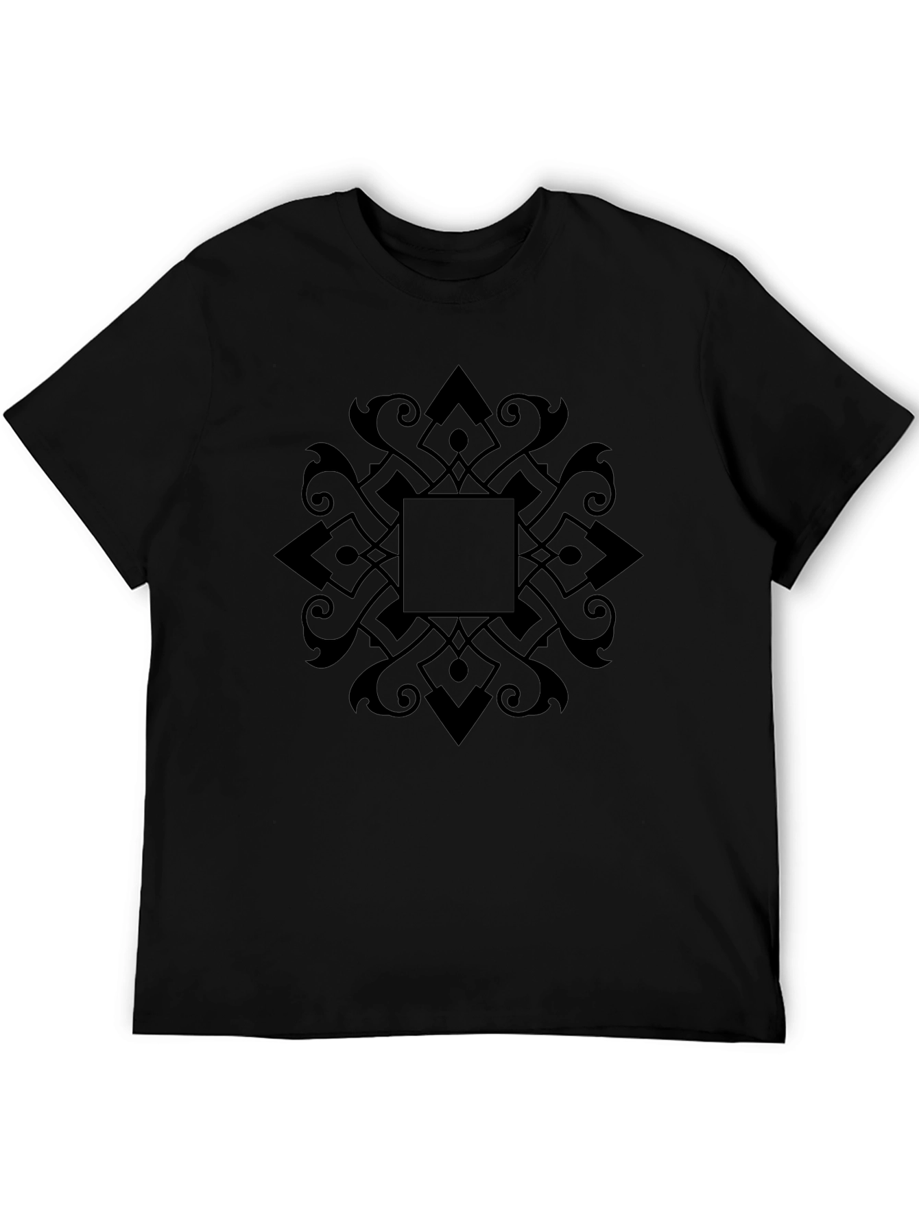 Black Graphic Tee - Geometric Mandala