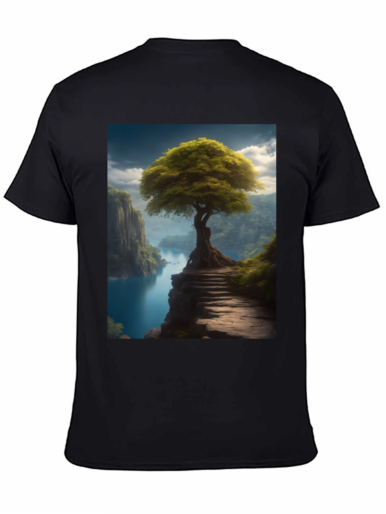 Nature Tree Graphic Tee - Mens Black T-Shirt