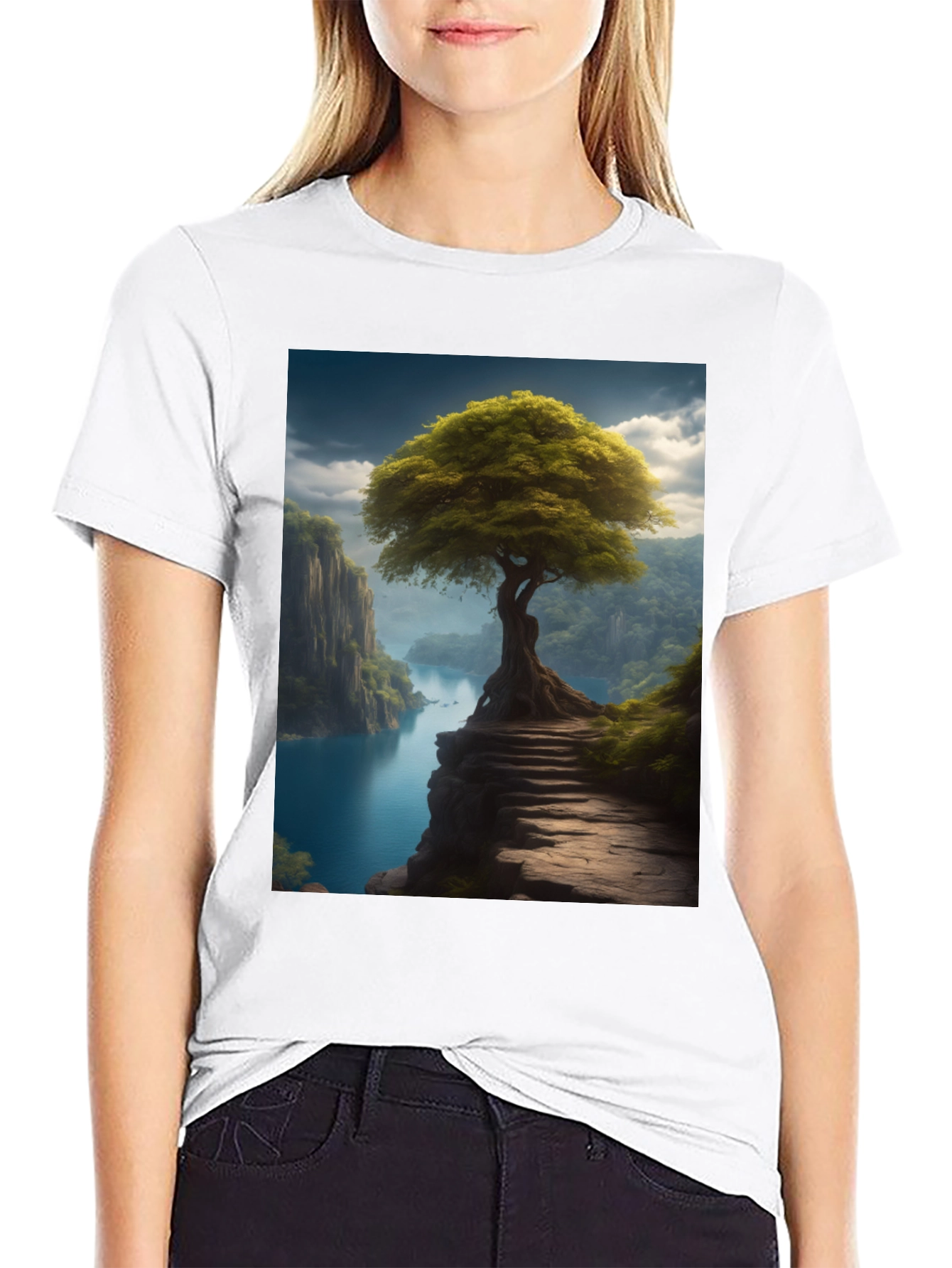 Nature Tree Graphic Tee - Mens Black T-Shirt