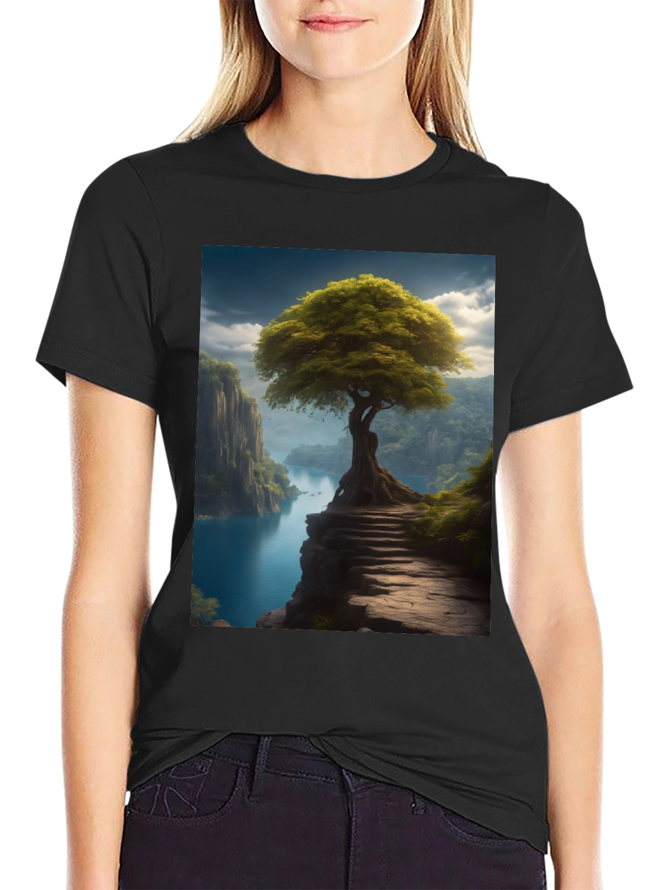 Nature Tree Graphic Tee - Mens Black T-Shirt