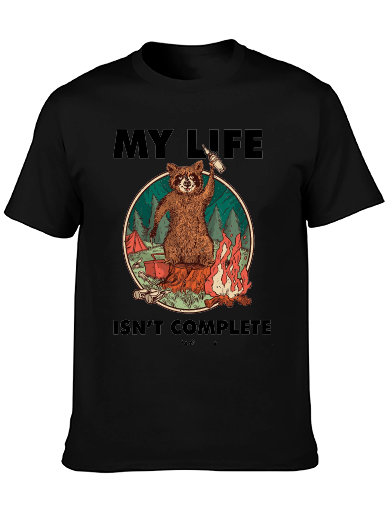 Raccoon Camping Graphic Tee - My Life Isnt Complete